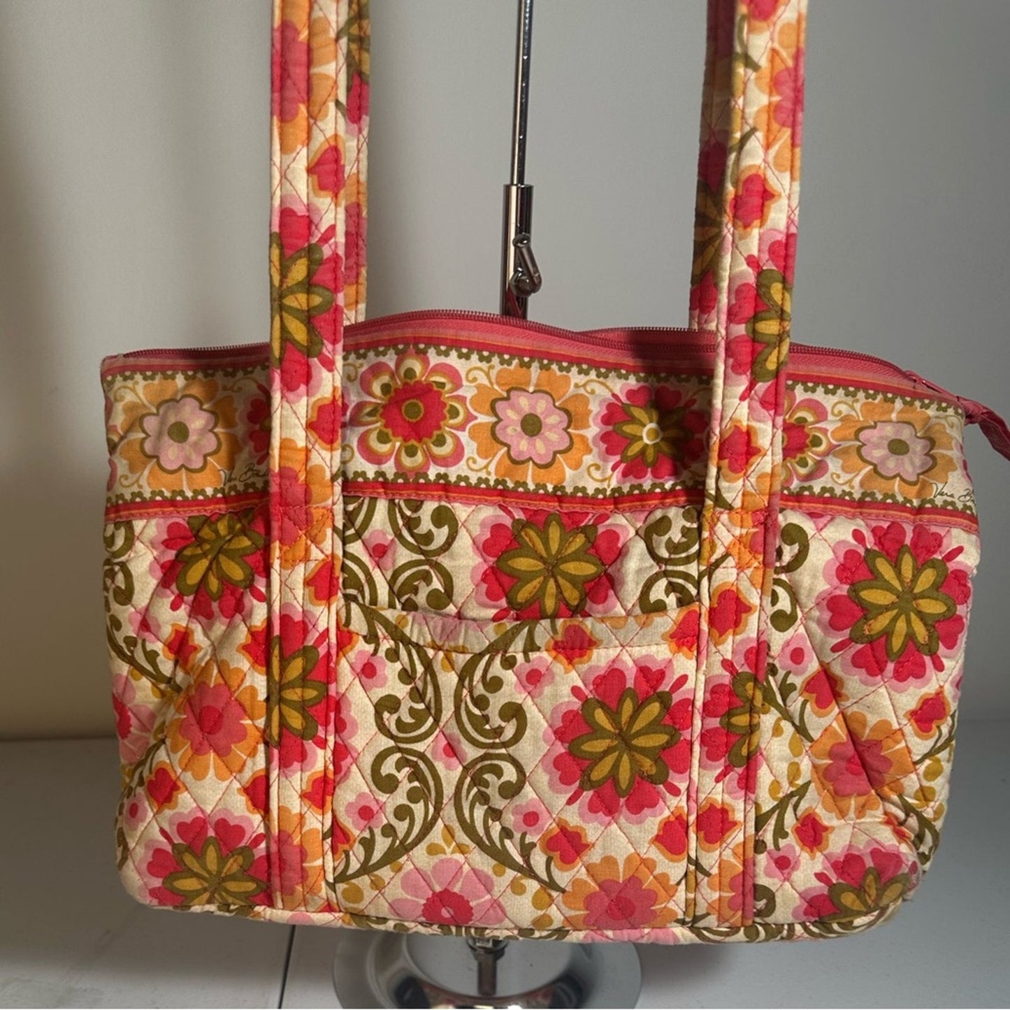 Vera Bradley Floral Pink and Cream Women's Bag
