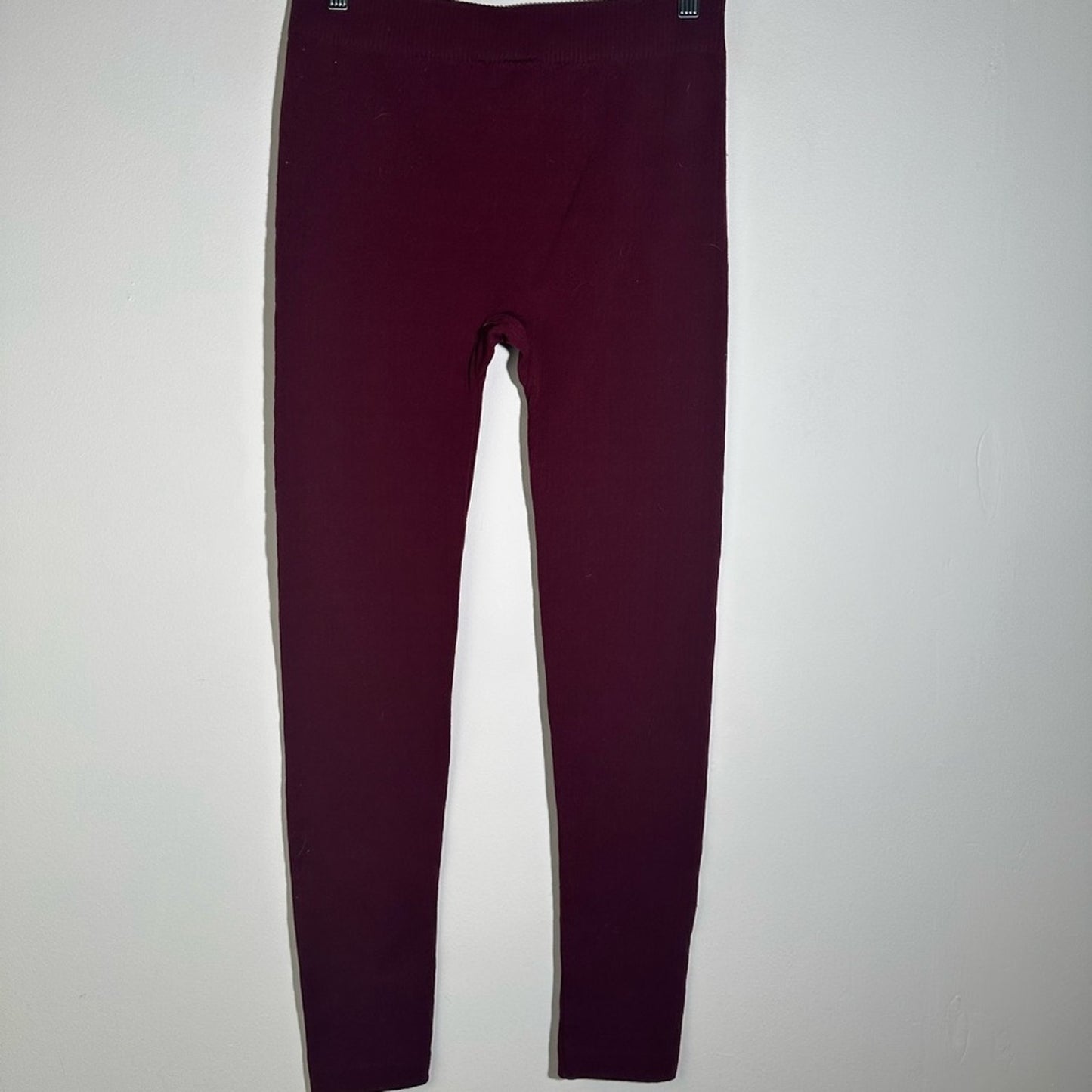 Faded Glory Burgundy Leggings High Waist Stretchy Bottoms