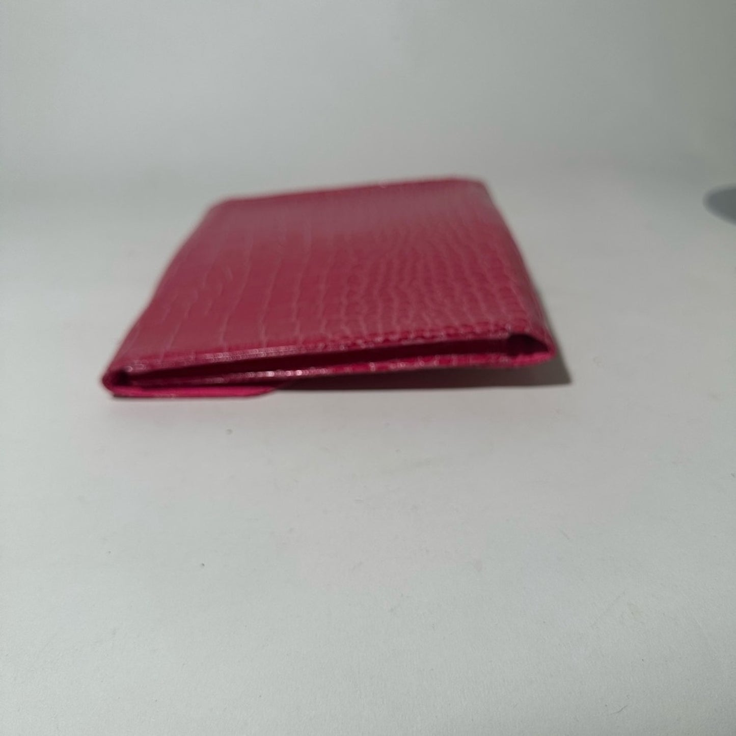 Red Crocodile Embossed Wallet with Mickey Mouse Detail