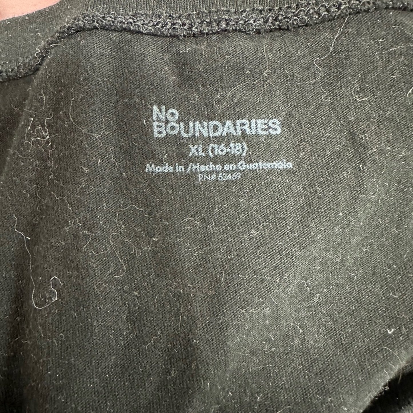 No Boundaries Black Long Sleeve T-Shirt Classic Style