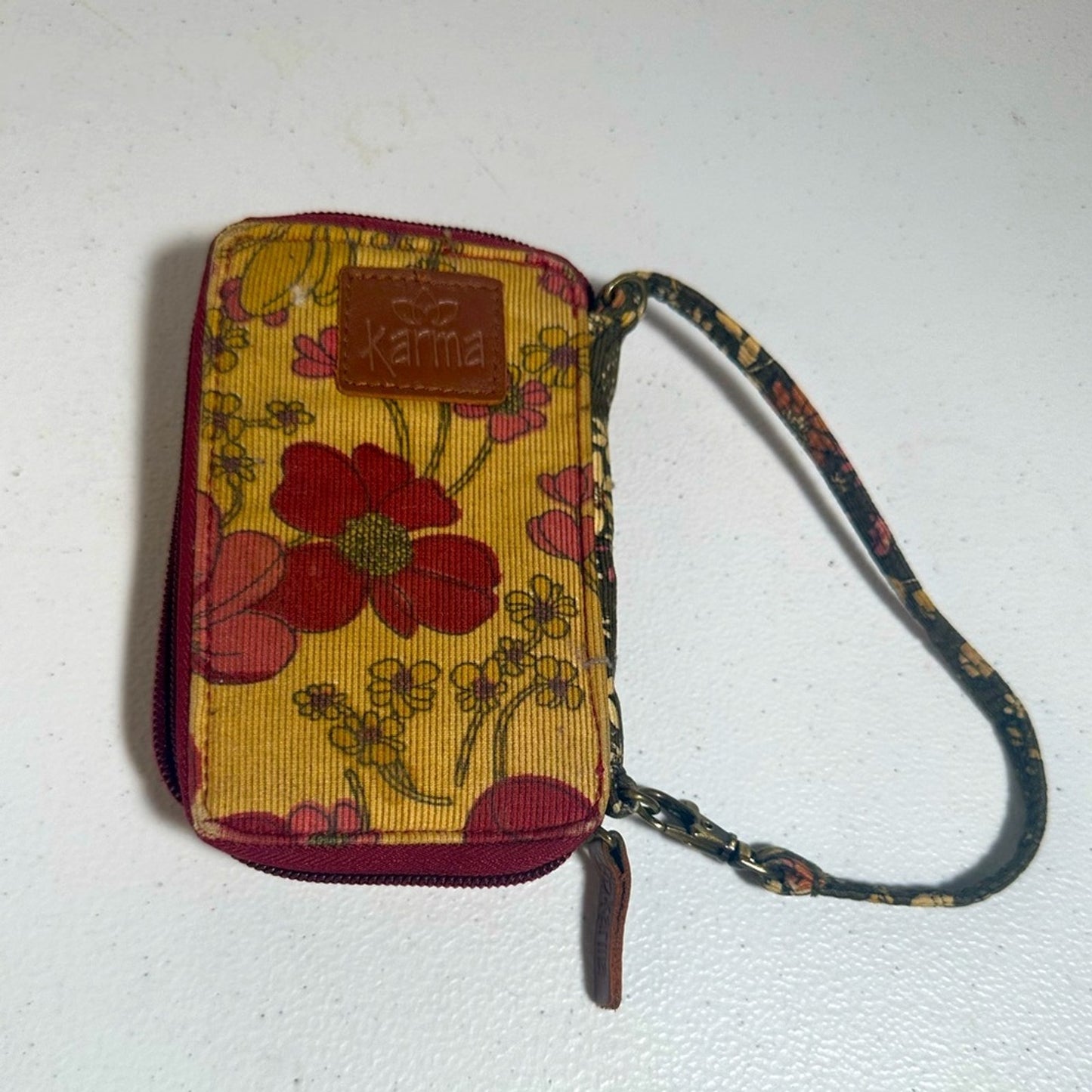 Karma Boho Plaid Owl Wristlet