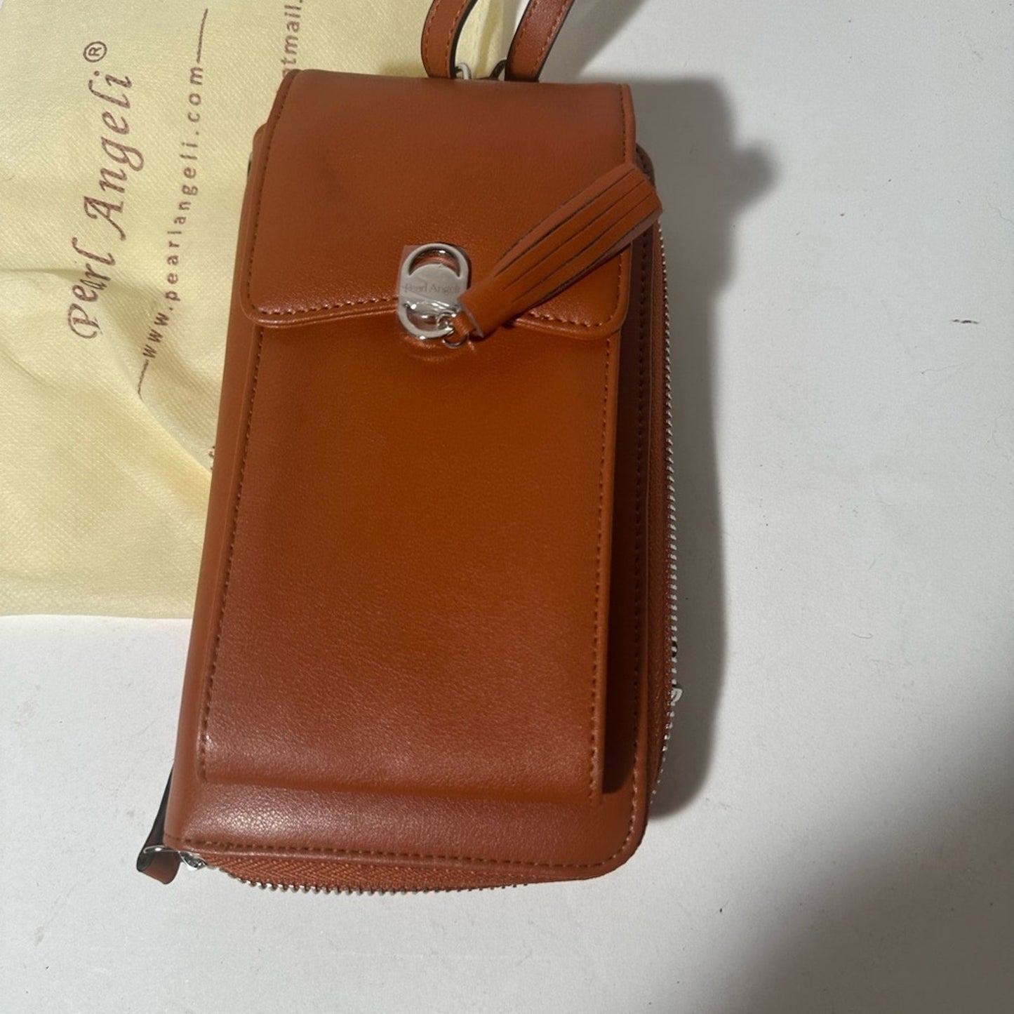 Palm Angels Brown Leather Crossbody Bag with Minimalist Design