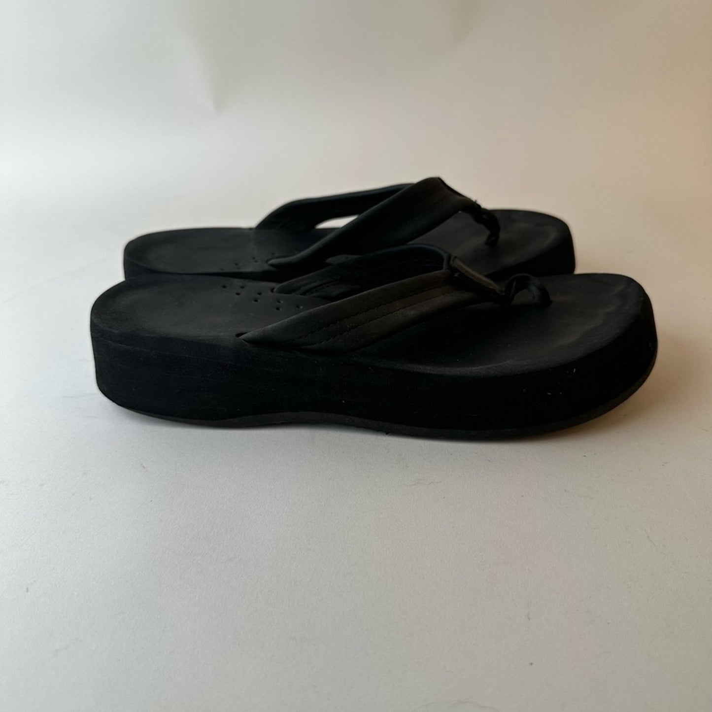 Rainbow Platform Black Flip Flops