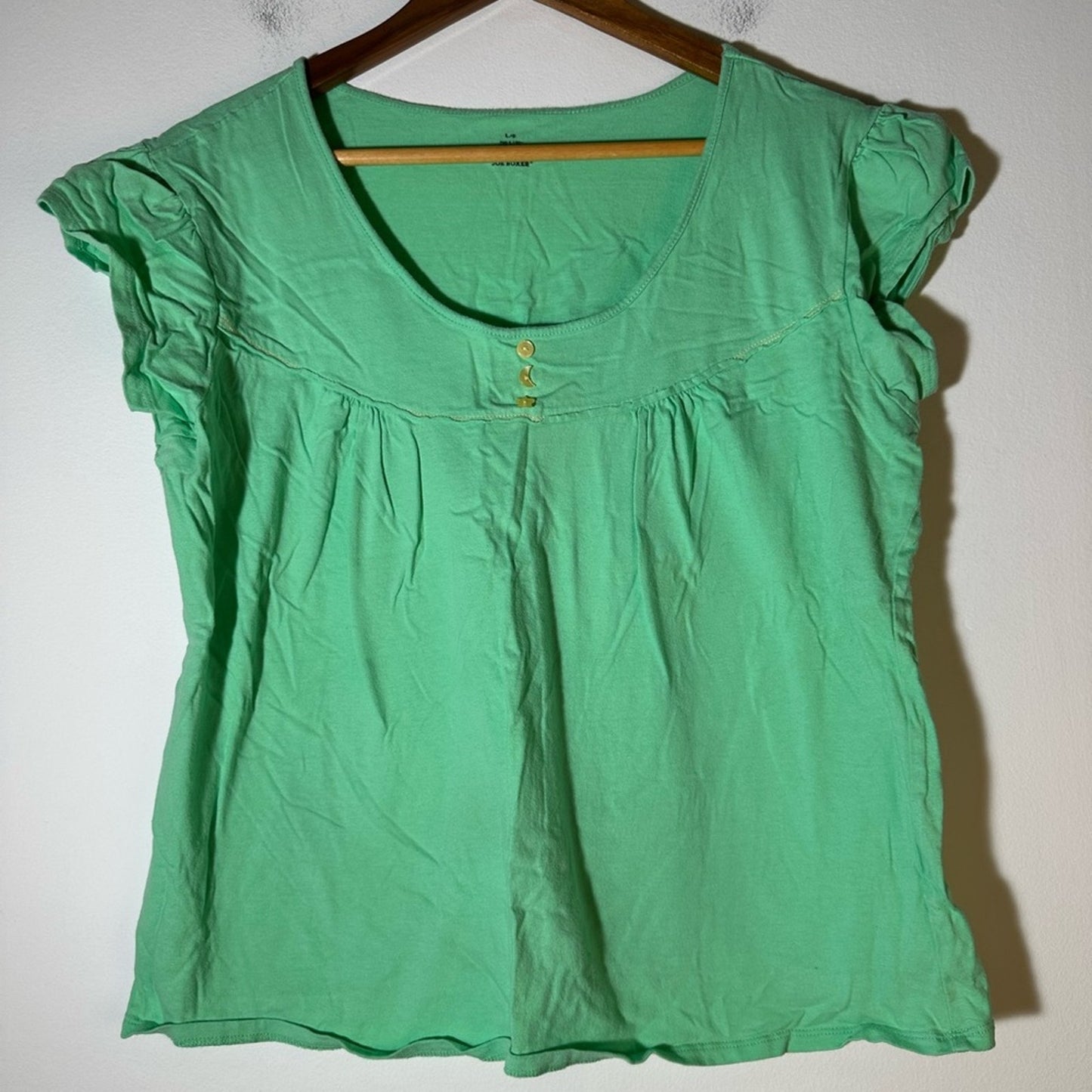 Joe Boxer Light Green Women's Blouse with Button Detail