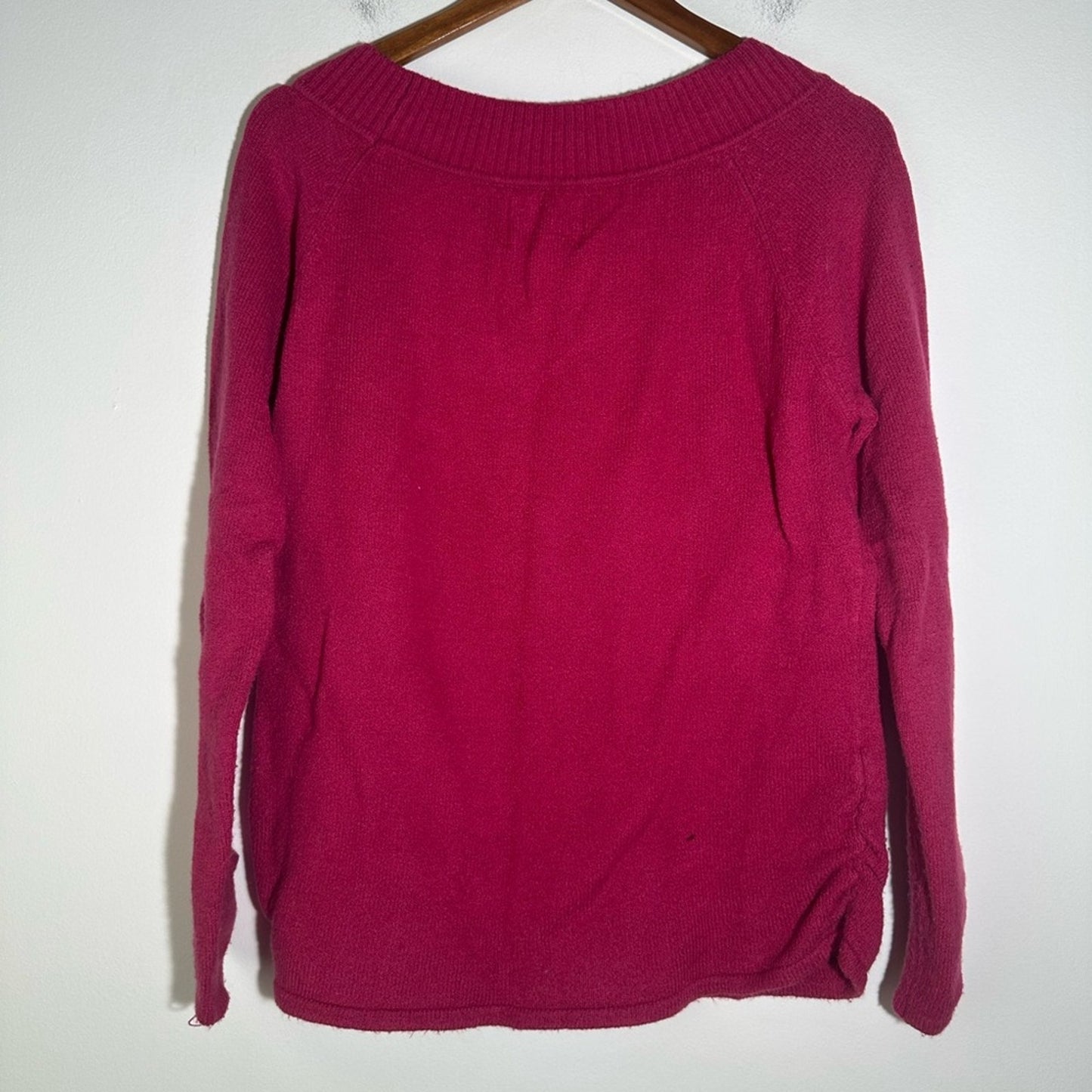 Vibrant Pink V-Neck Pullover Sweater