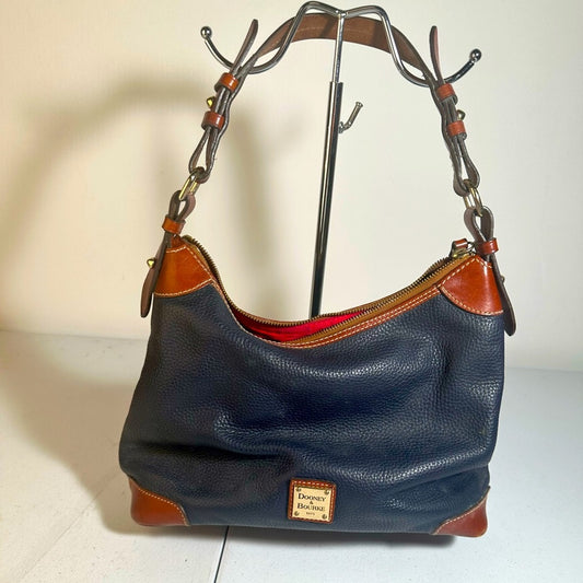 Dooney & Bourke Black and Brown Leather Hobo Bag