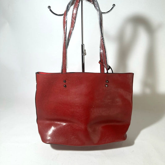 Chic Red Leather Tote
