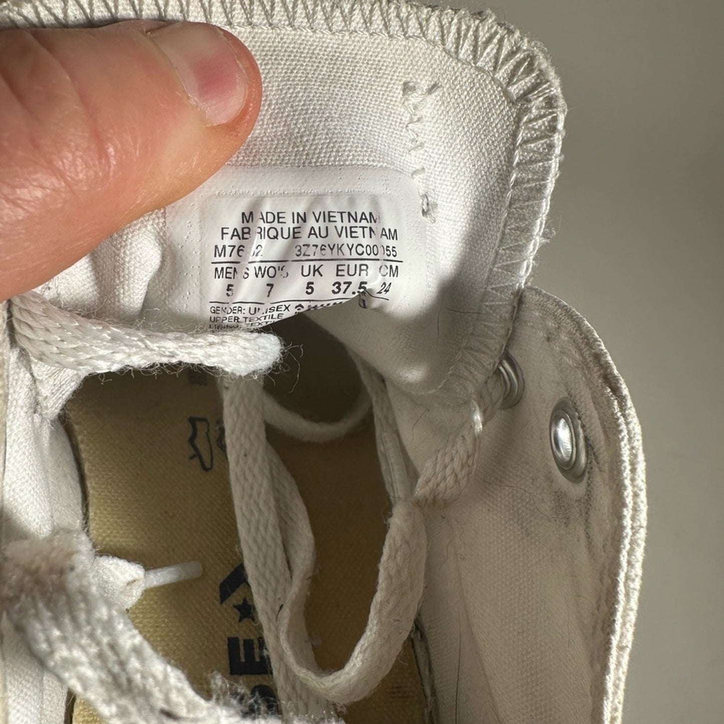 Converse All Star Cream Sneakers with Red Accents