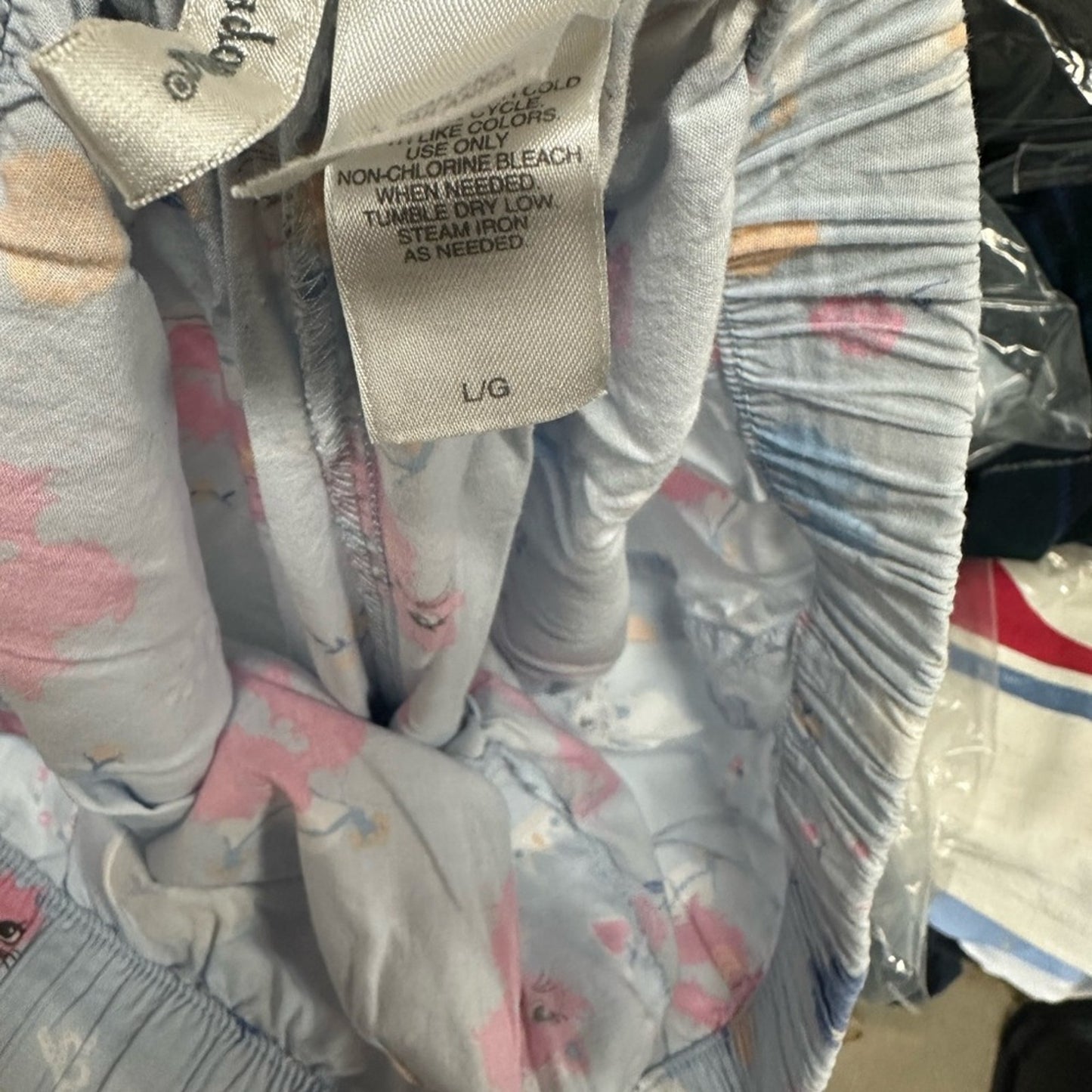 Light Blue Pajama Pants with Cat Print