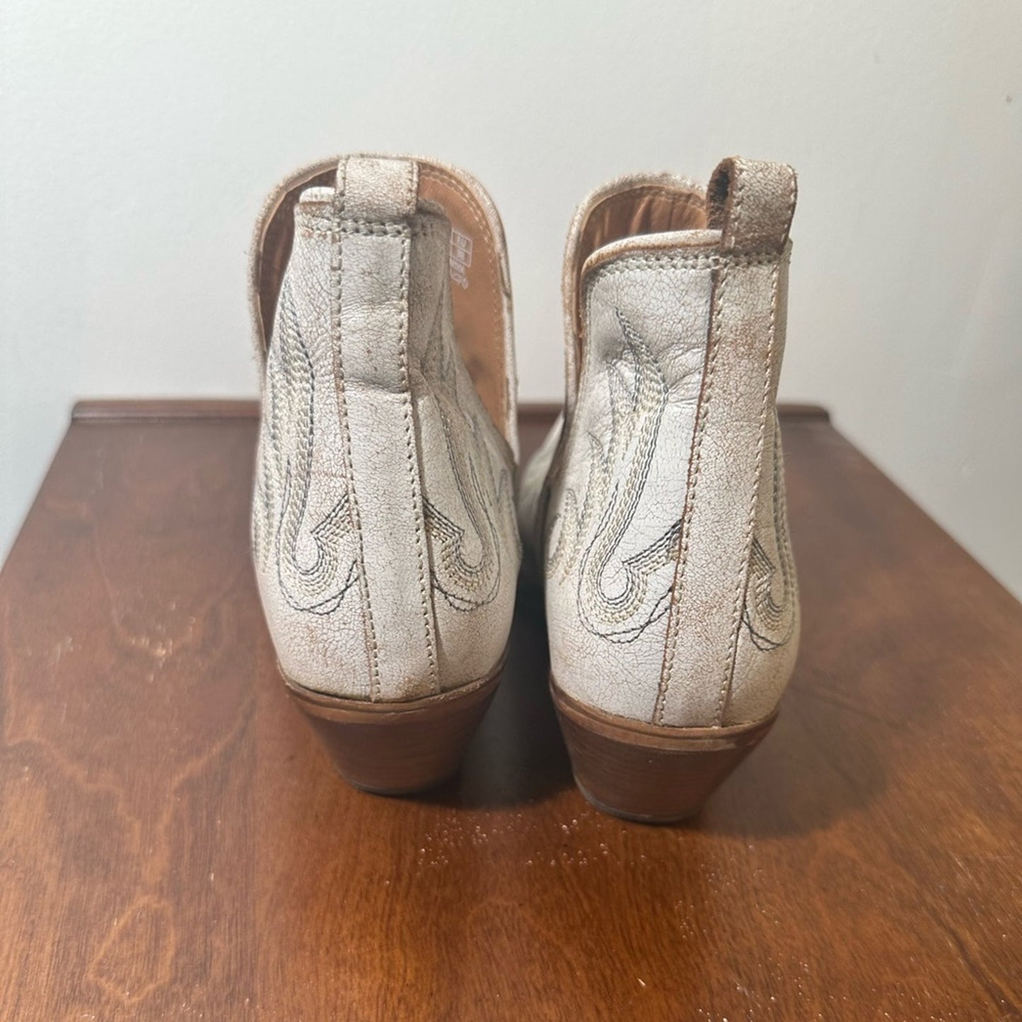 Cream Leather Hold A Grudge Ankle Booties