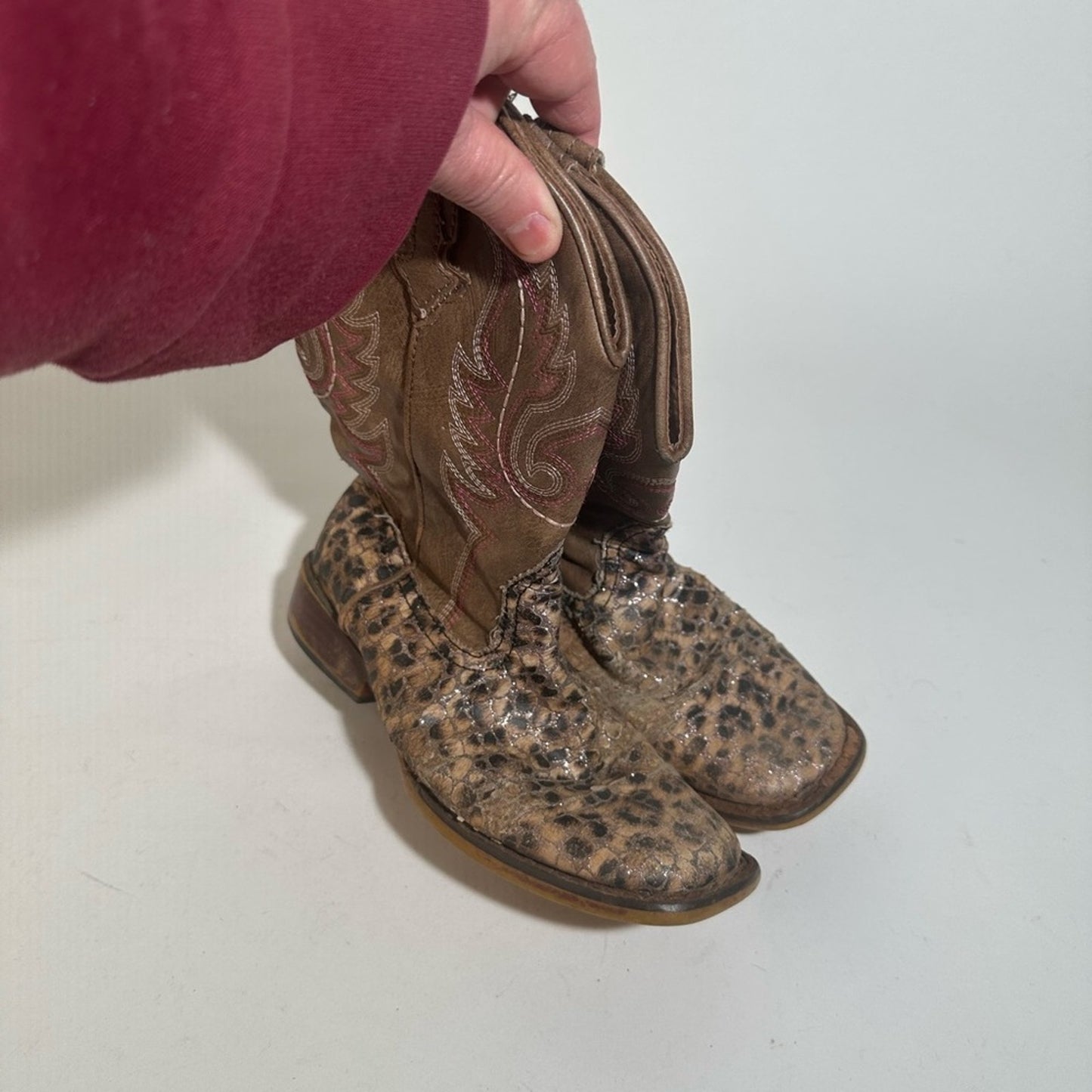 Roper Girls Glitter Leopard Western Boots