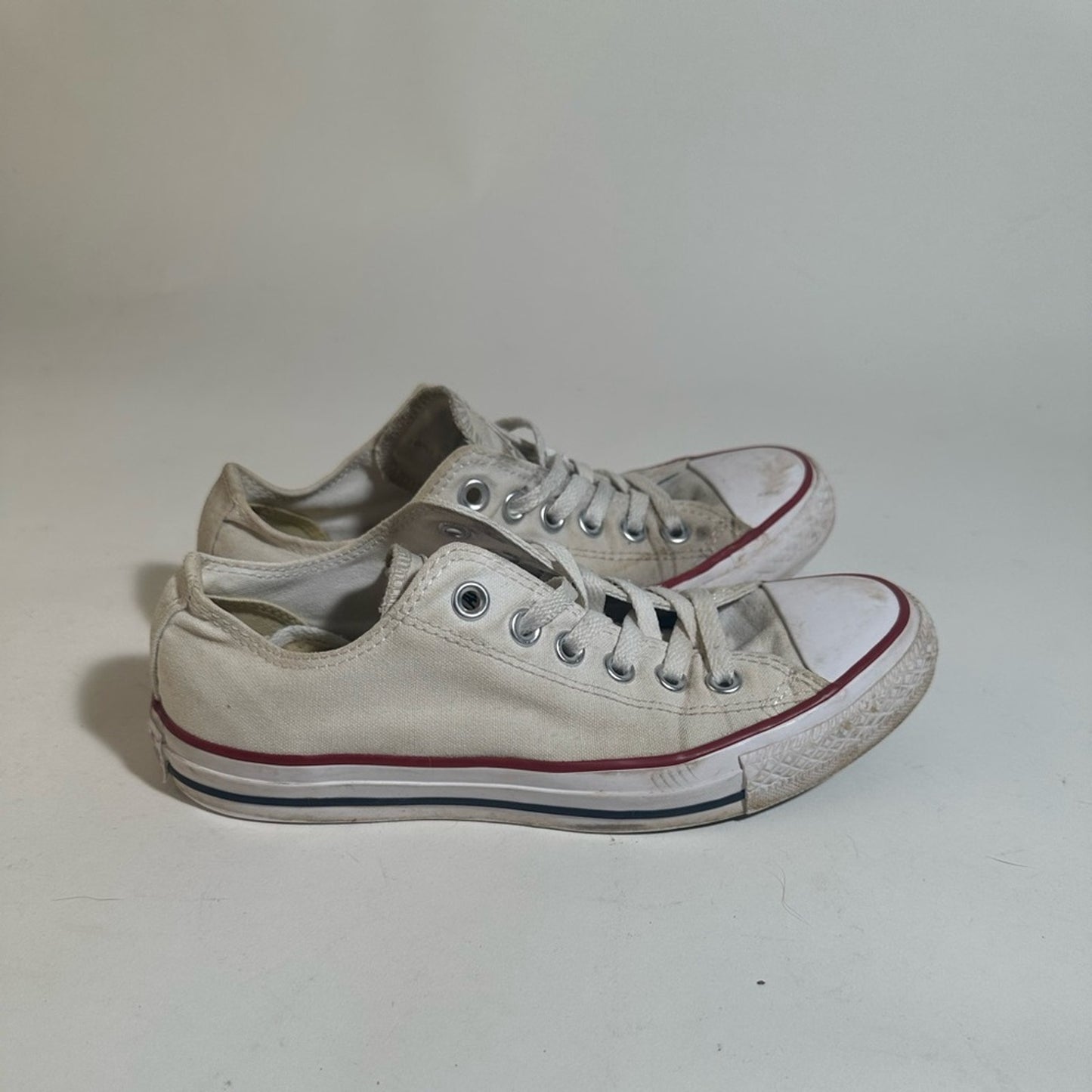 Converse All Star Cream Sneakers with Red Accents