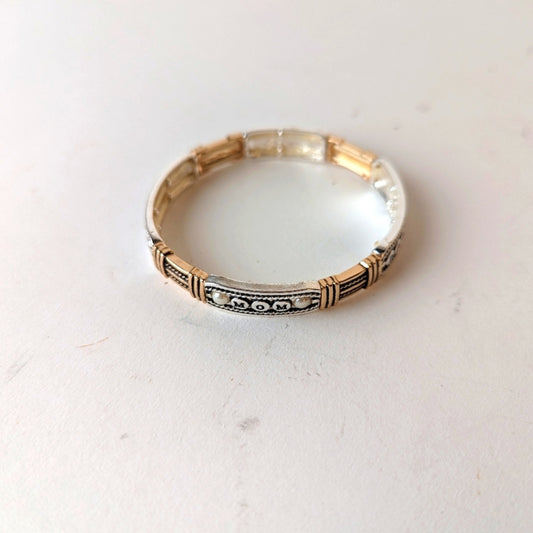 Inspirational Stretch Bracelet Mom Daughter Antique Silver