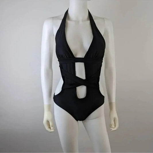Wet Seal Black Swimsuit with Cutout Design