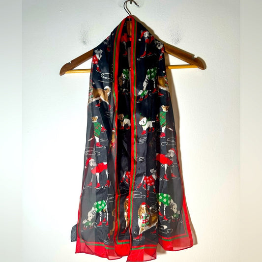 Festive Dog Print Scarf