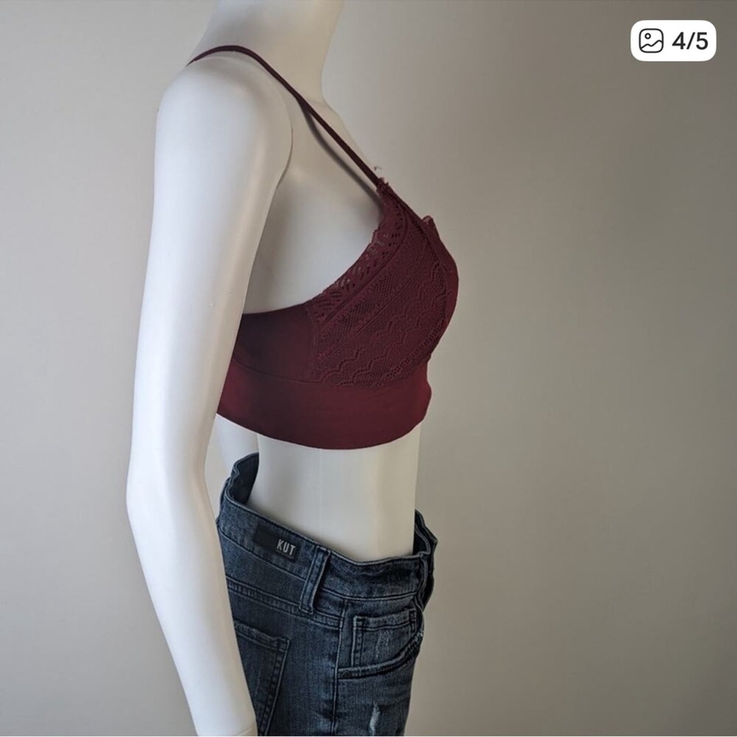 Nautica Elegant Lace Bralette in Rich Burgundy