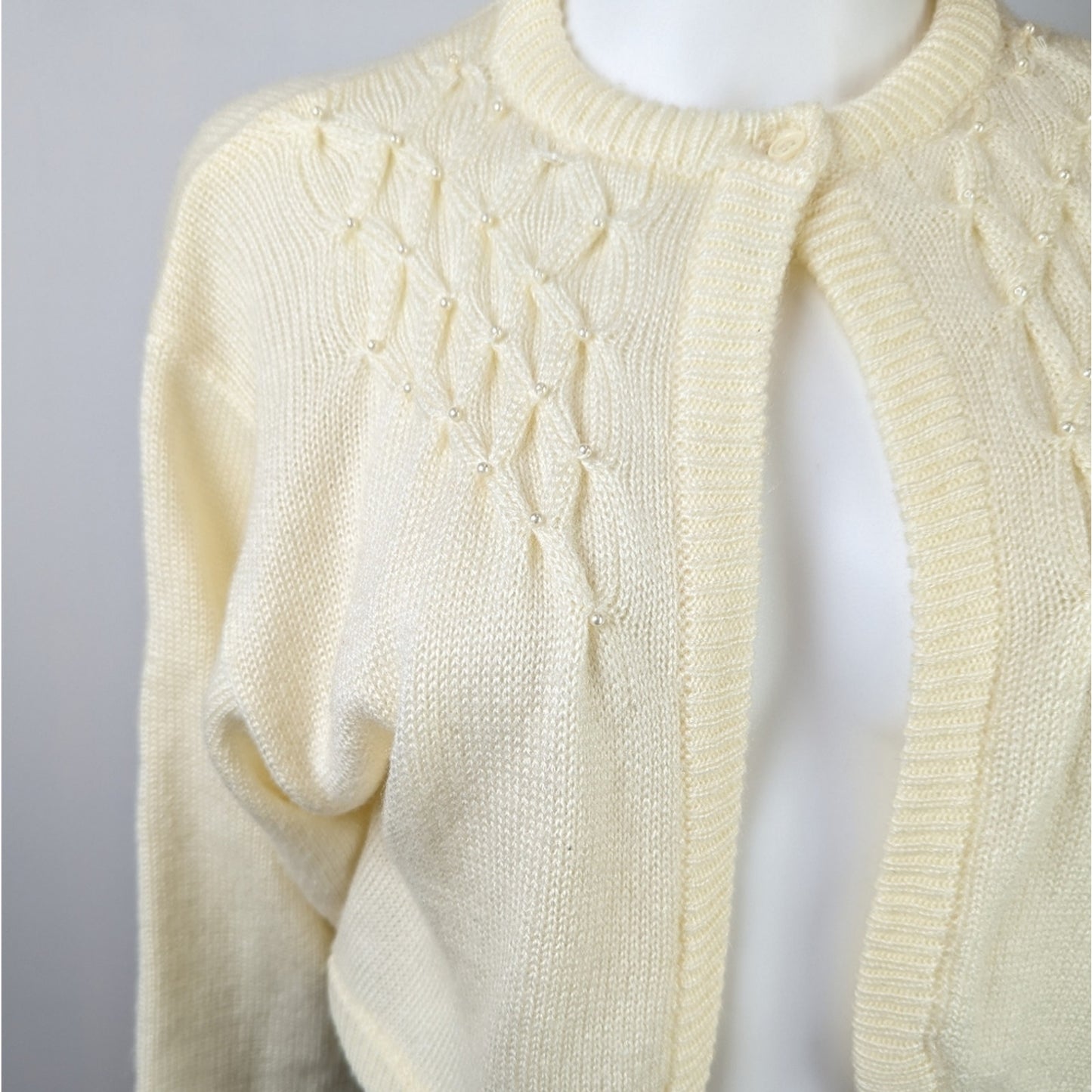 Vintage Cropped Beaded Cardigan M