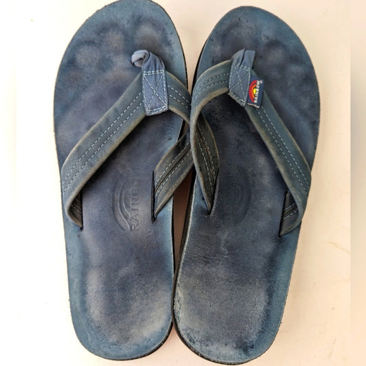 Rainbow Classic Leather Sandals Blue