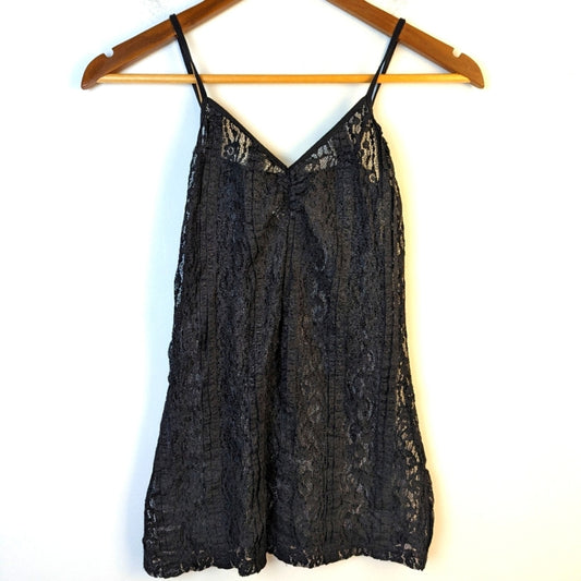 BKE Boutique Sheer Black Lace Nightgown / Medium