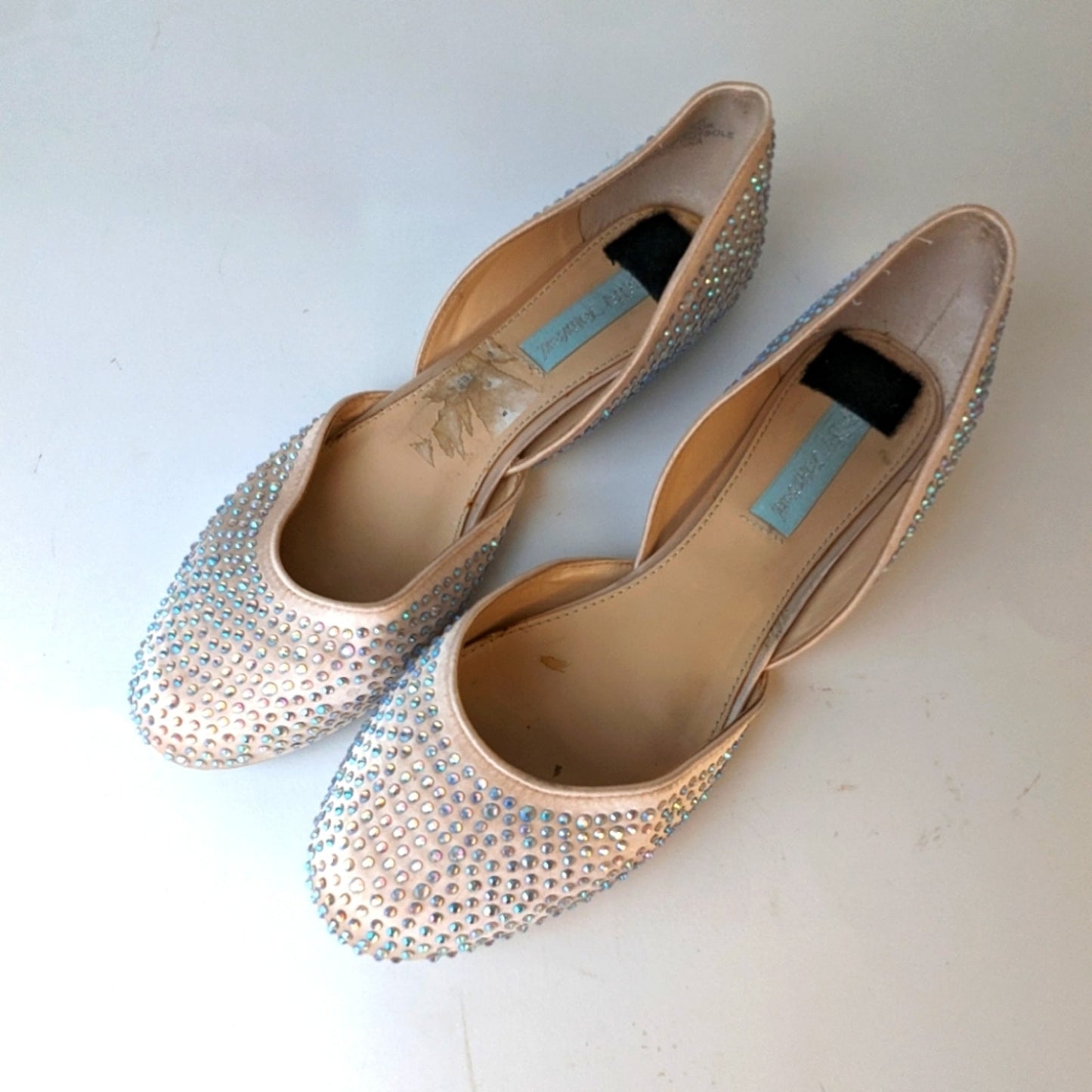 Betsey Johnson Jane Satin Rhinestone Flats / 9