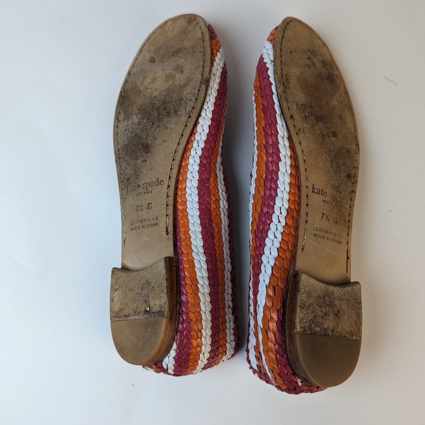 Kate Spade Woven Leather Ballet Flats / 7.5