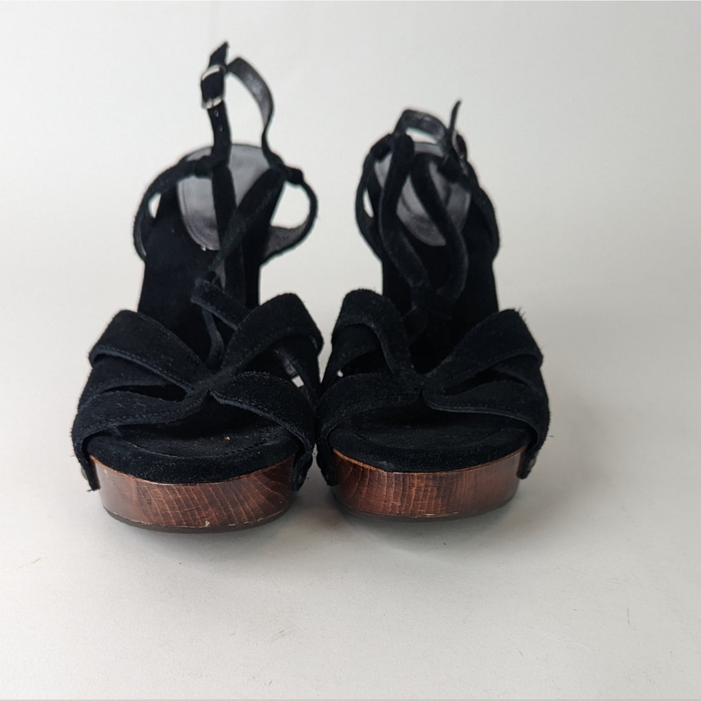 Jessica Bennett Jrena Wooden Leather Sandals Clogs - 9.5