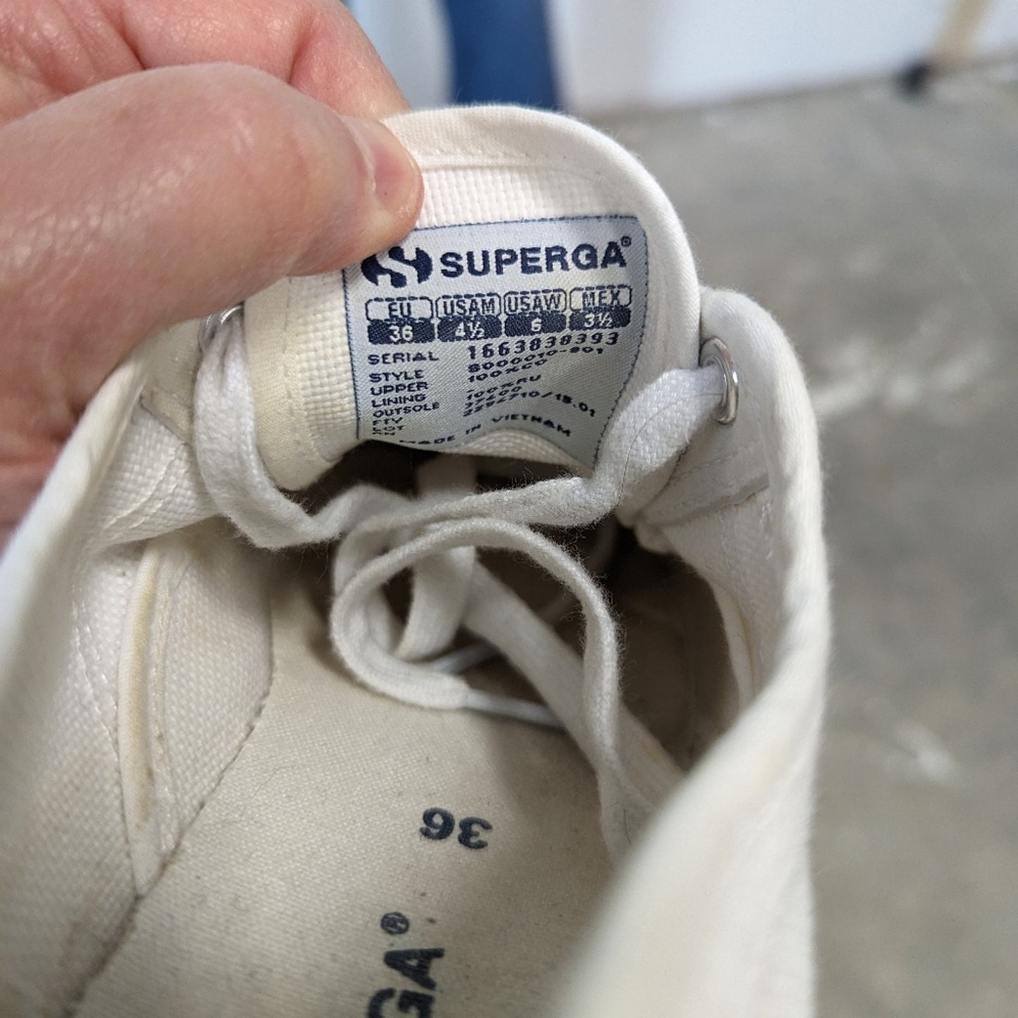 Superga Classic White Lace Up - 6