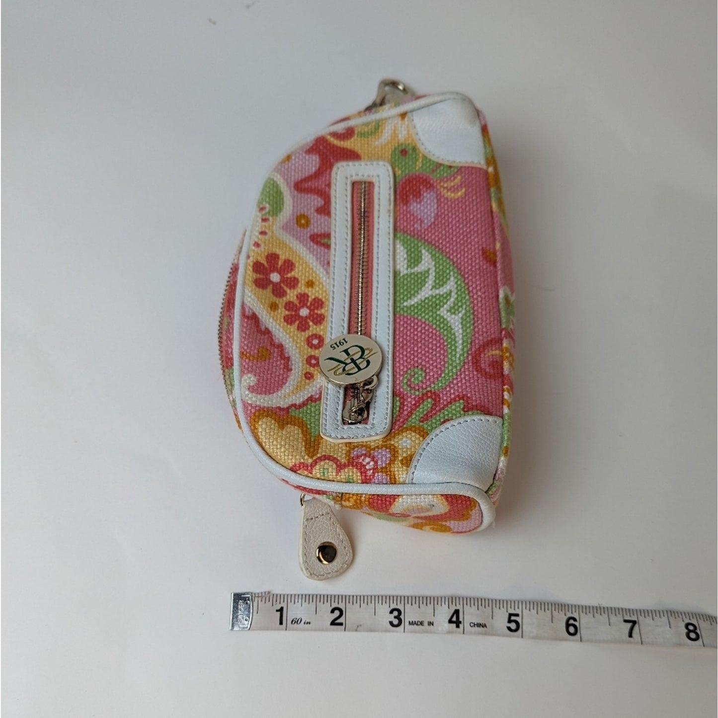 Spartina 449 Floral Linen & Leather Wristlet Bag