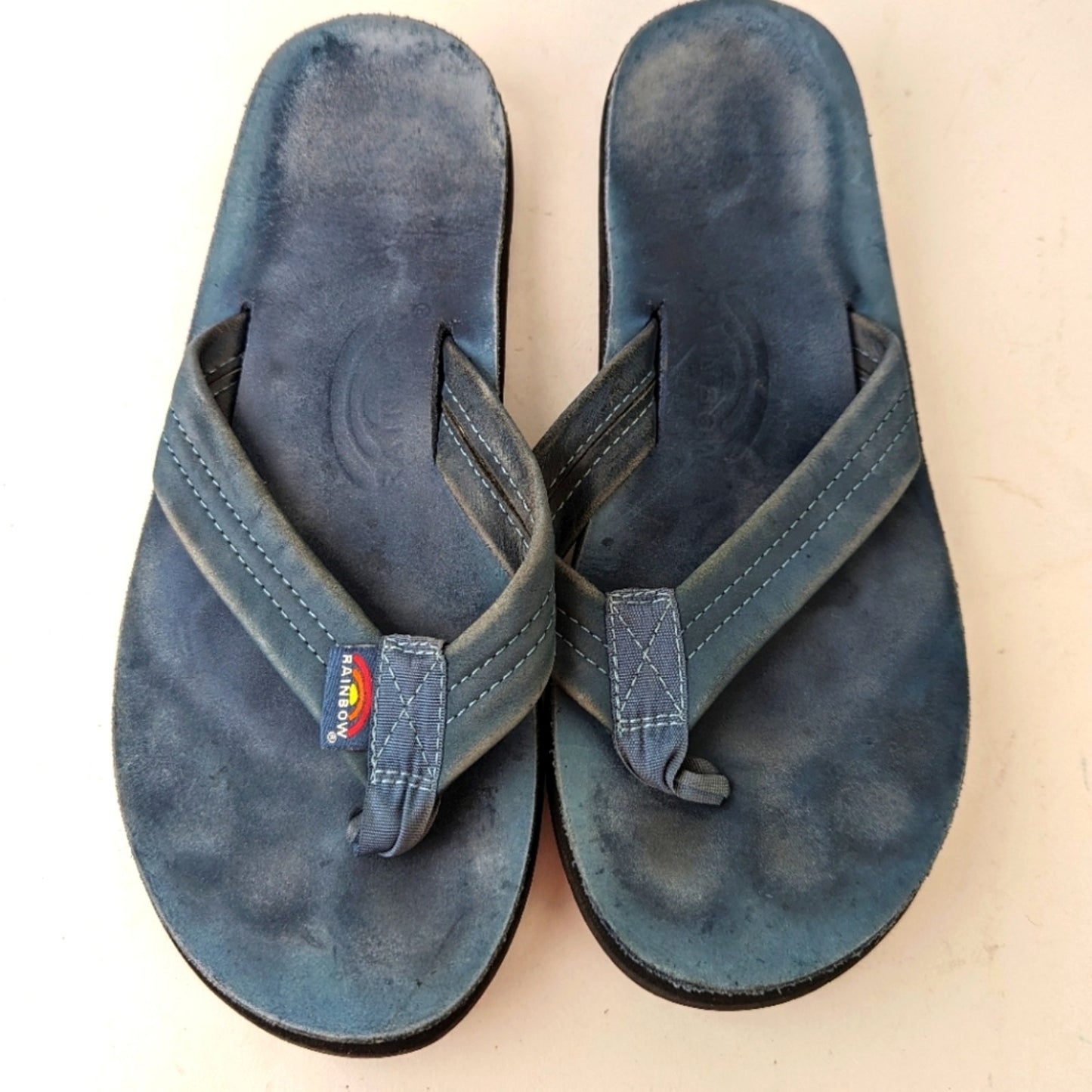 Rainbow Classic Leather Sandals Blue