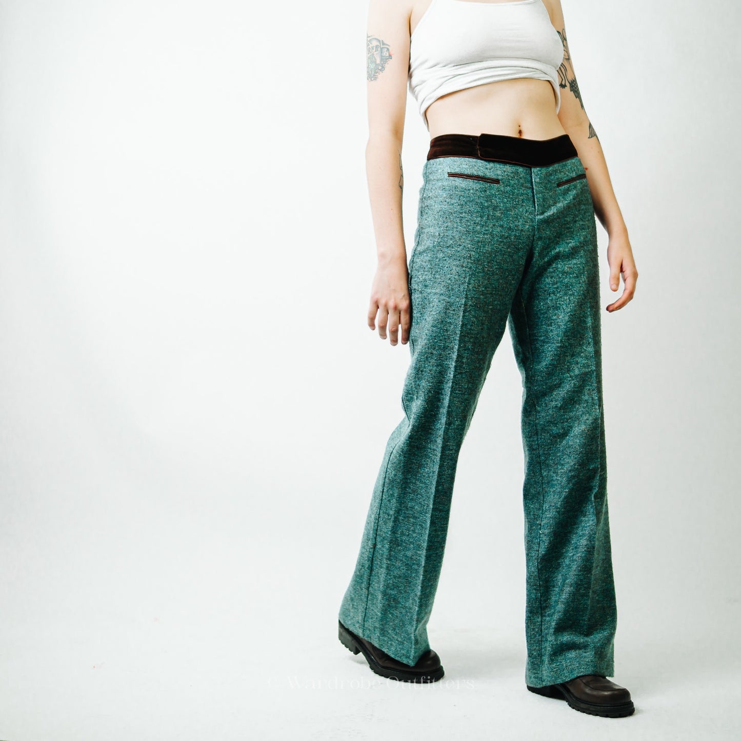 Nanette Lepore Green Tweed Wool Pants / 8