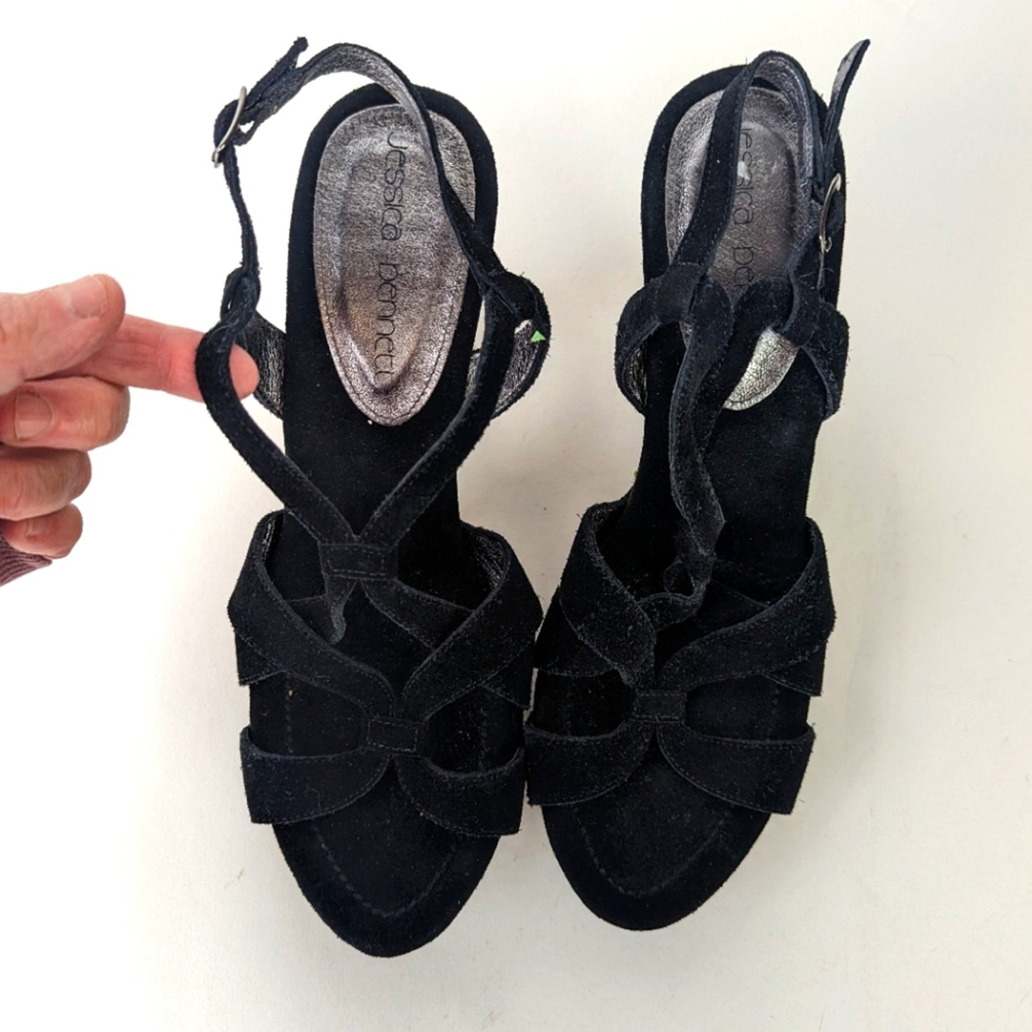 Jessica Bennett Jrena Wooden Leather Sandals Clogs - 9.5