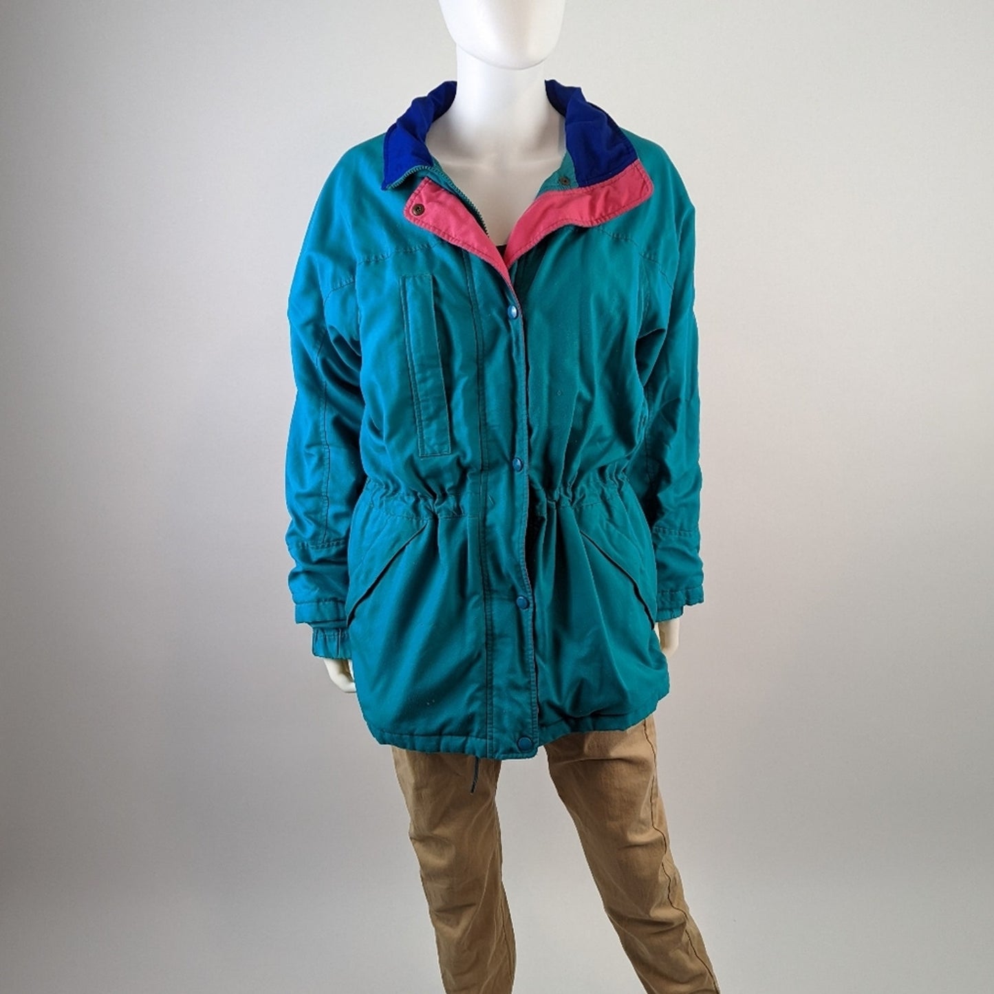 Vintage 90s Sports Wear Color-Blocked Pastel Ski / Bomber / Track Jacket