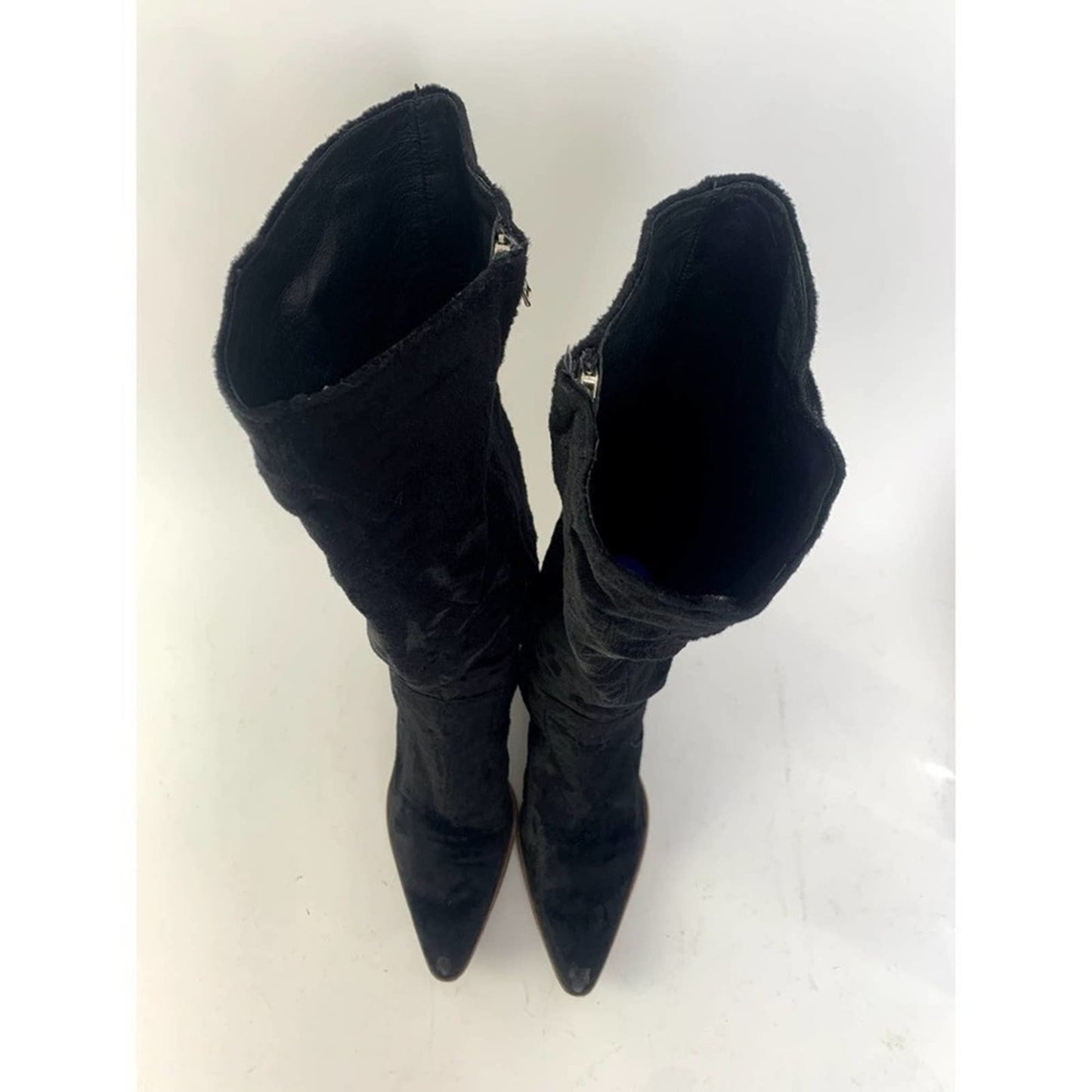 Elizabeth and James Black E-ryder Velvet Western Boots / Booties - 6.5