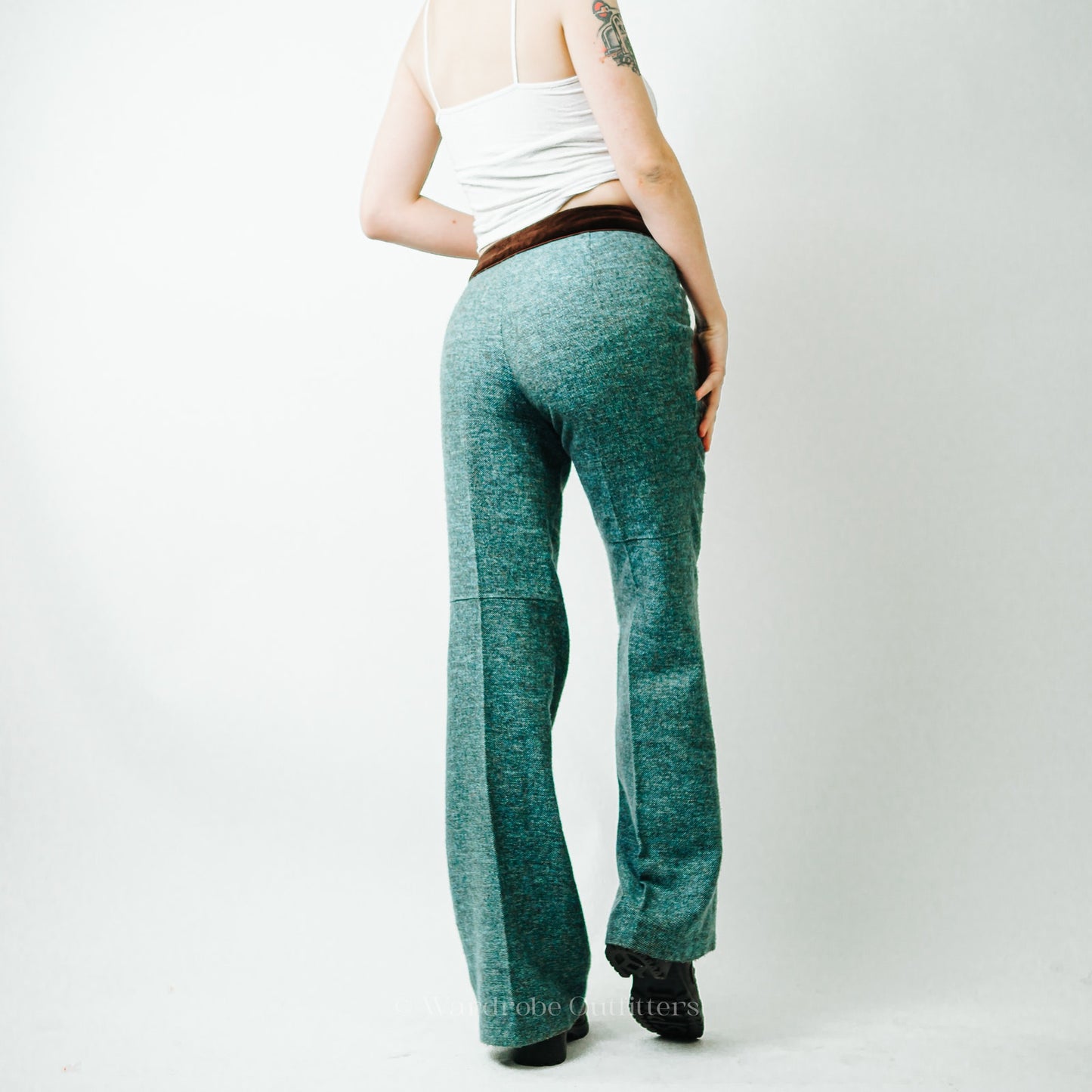 Nanette Lepore Green Tweed Wool Pants / 8