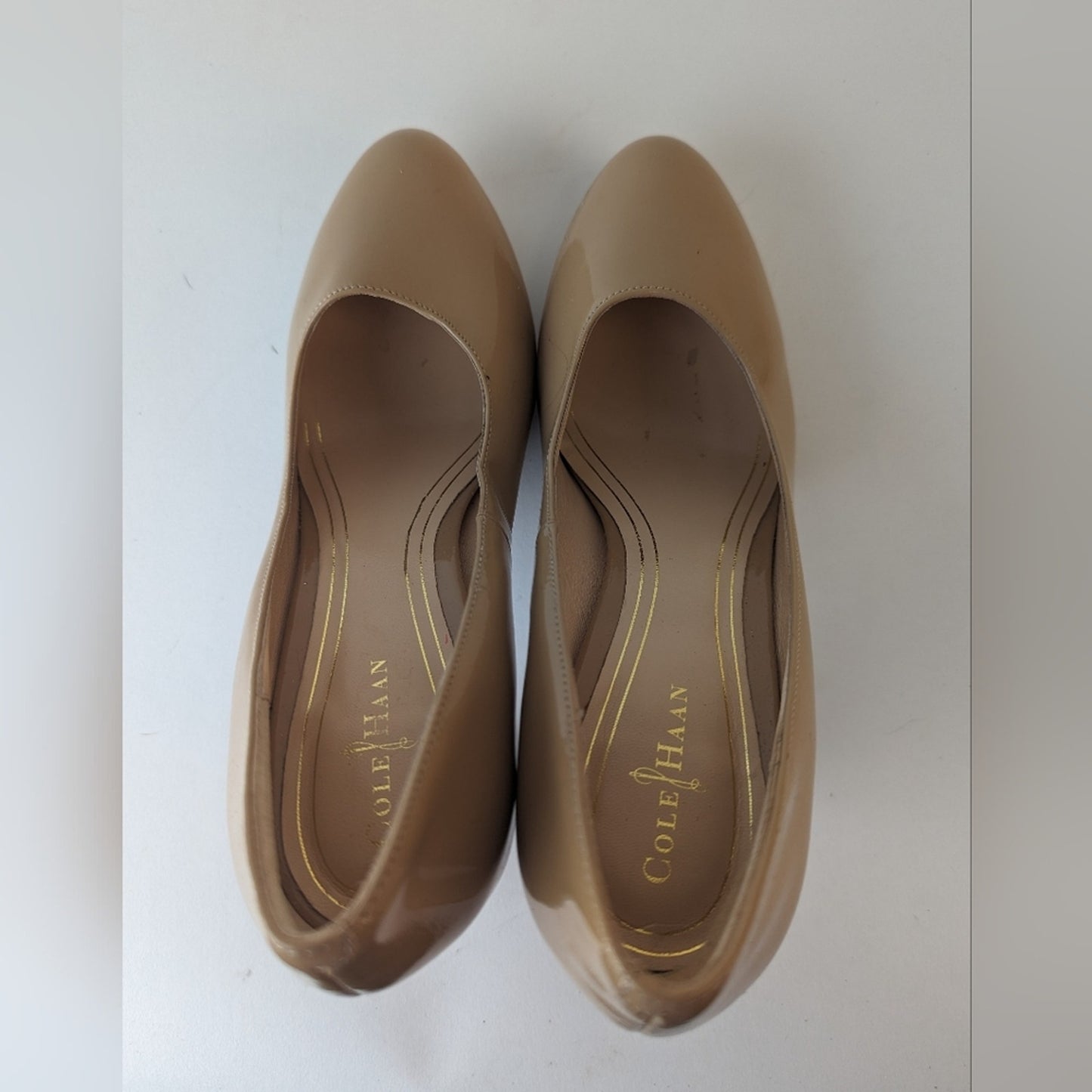 Cole Haan x Nike Air Nude Patent Leather Platform Heels / 7