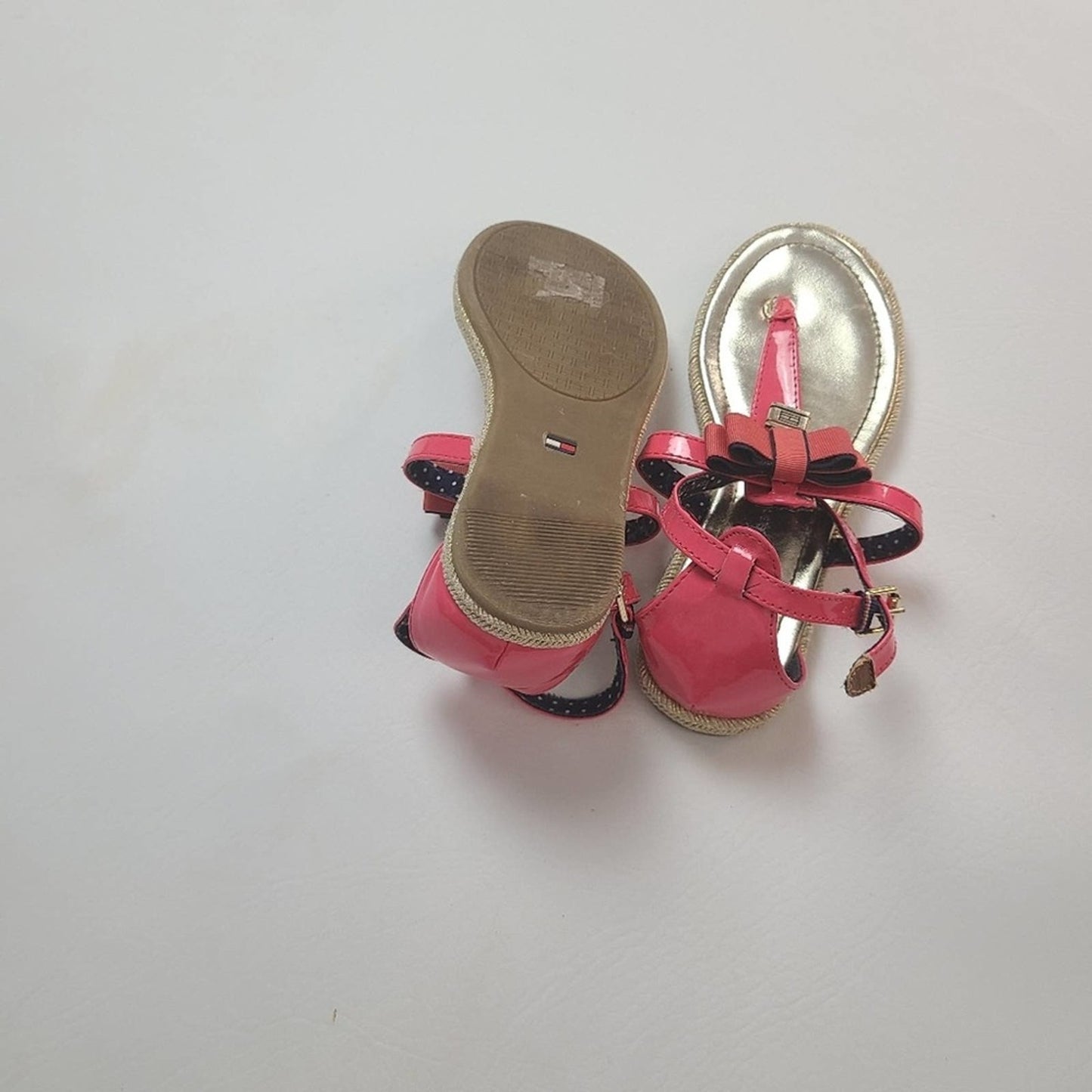 Tommy Hilfiger Pink Patent Leather Girls Sandals - 13