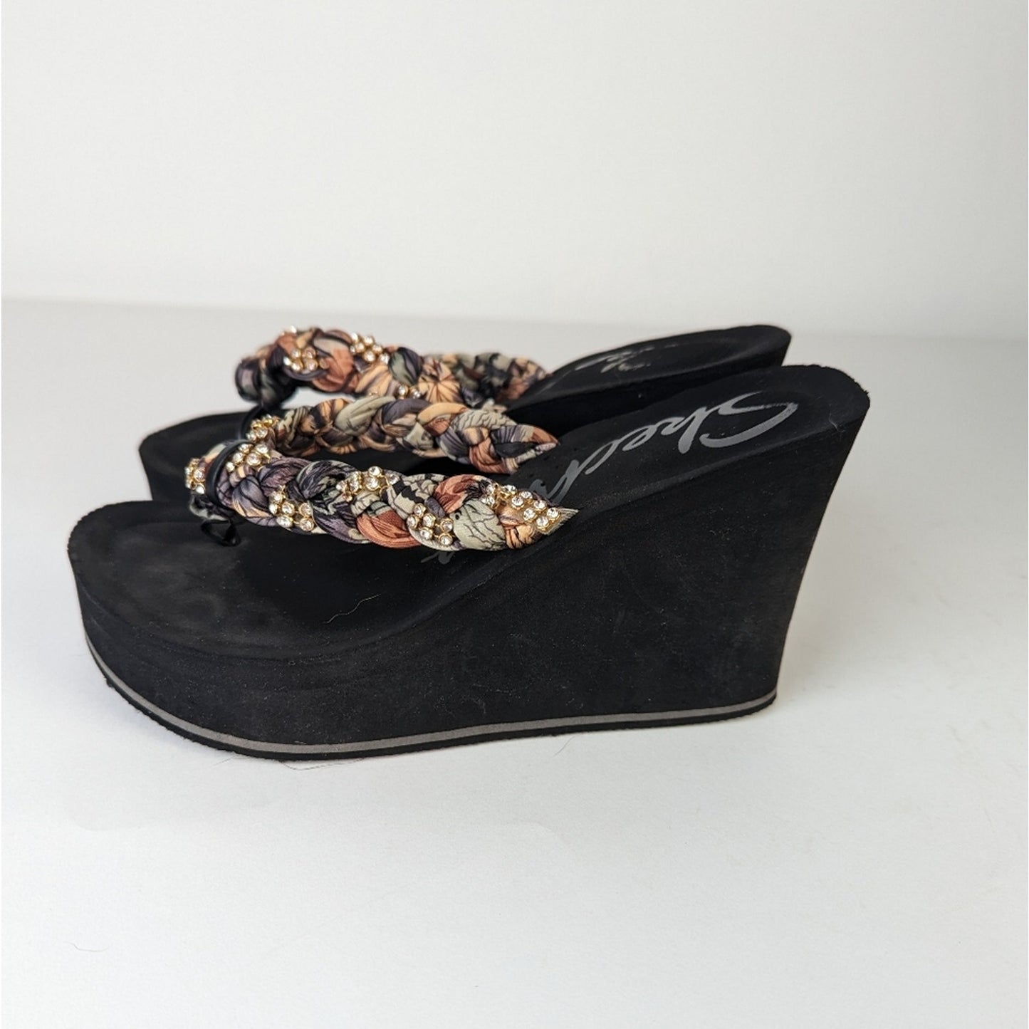Skechers Platform Braided Sandals - 8