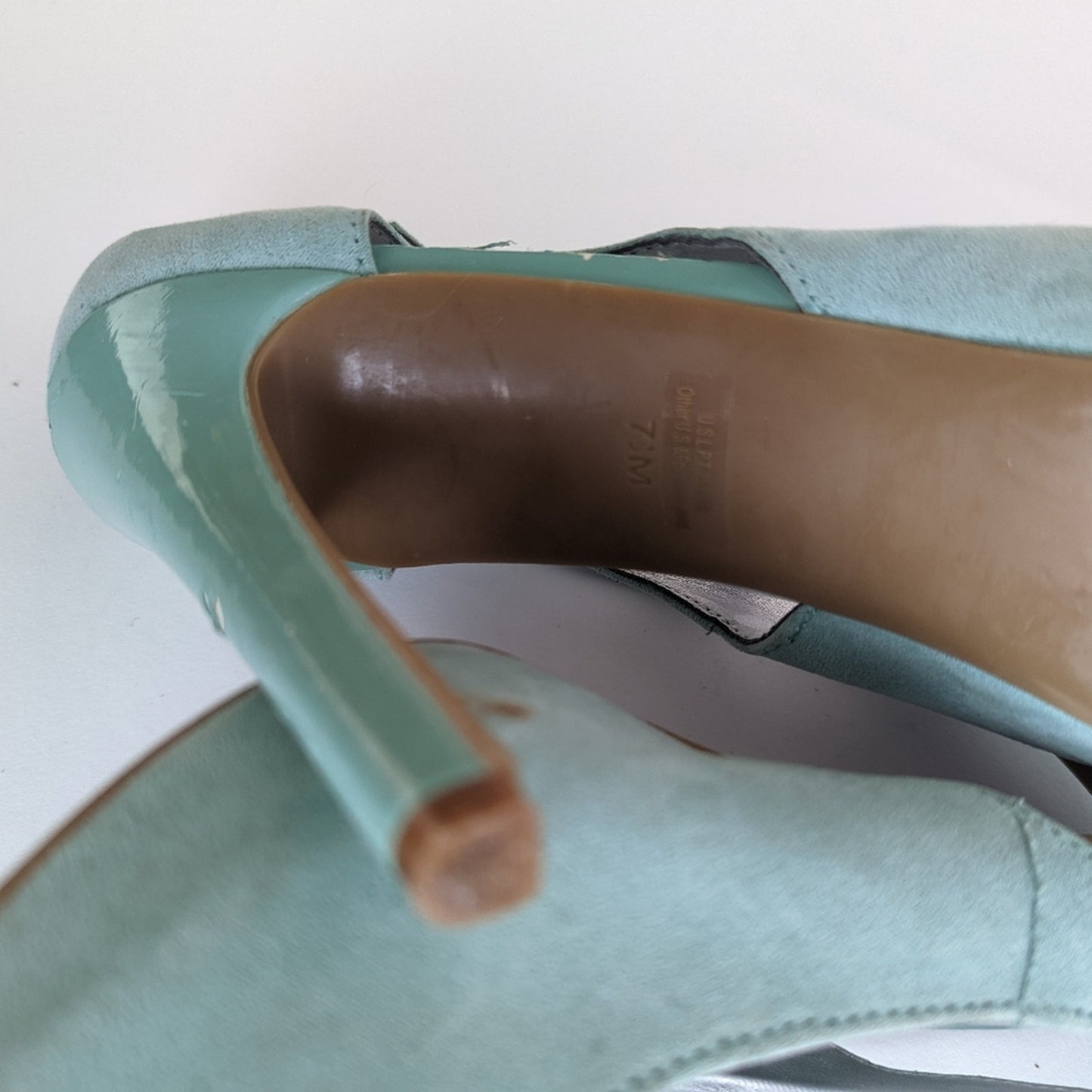 Guess Mary Jane Tiffany Blue Platform Heels - 7.5