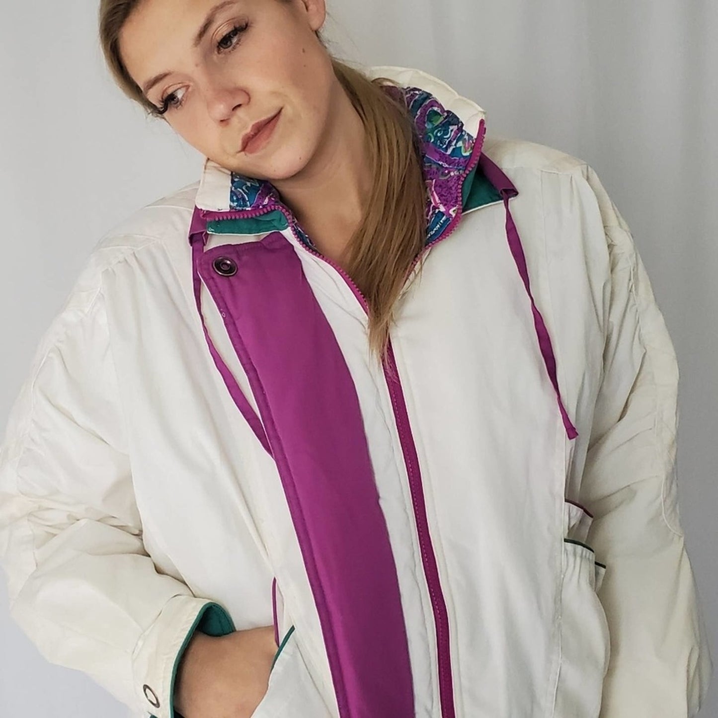 Vintage 80s - 90s Izzy Color Block Ski Jacket Coat