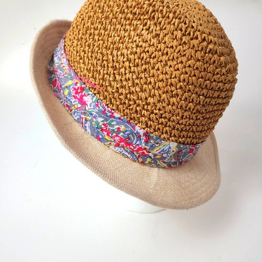 Floral Wicker Fedora Hat