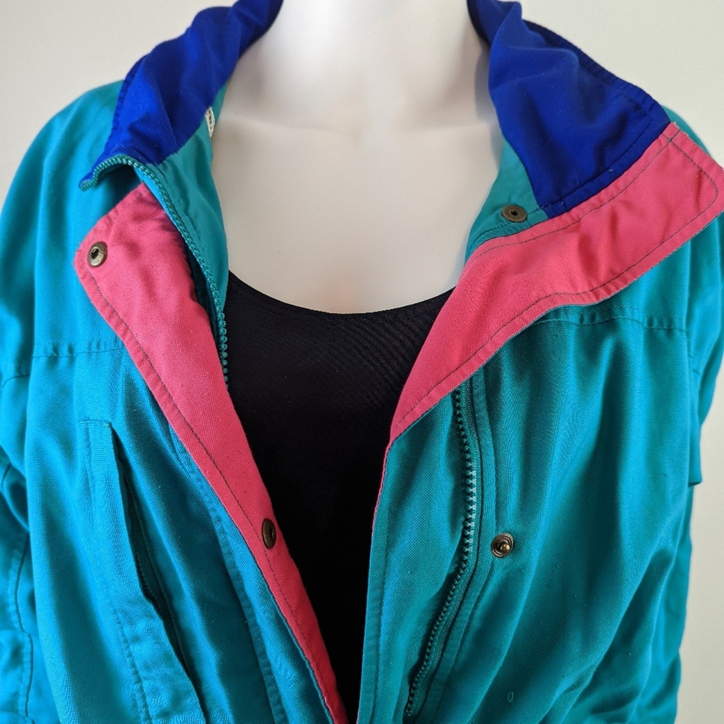 Vintage 90s Sports Wear Color-Blocked Pastel Ski / Bomber / Track Jacket