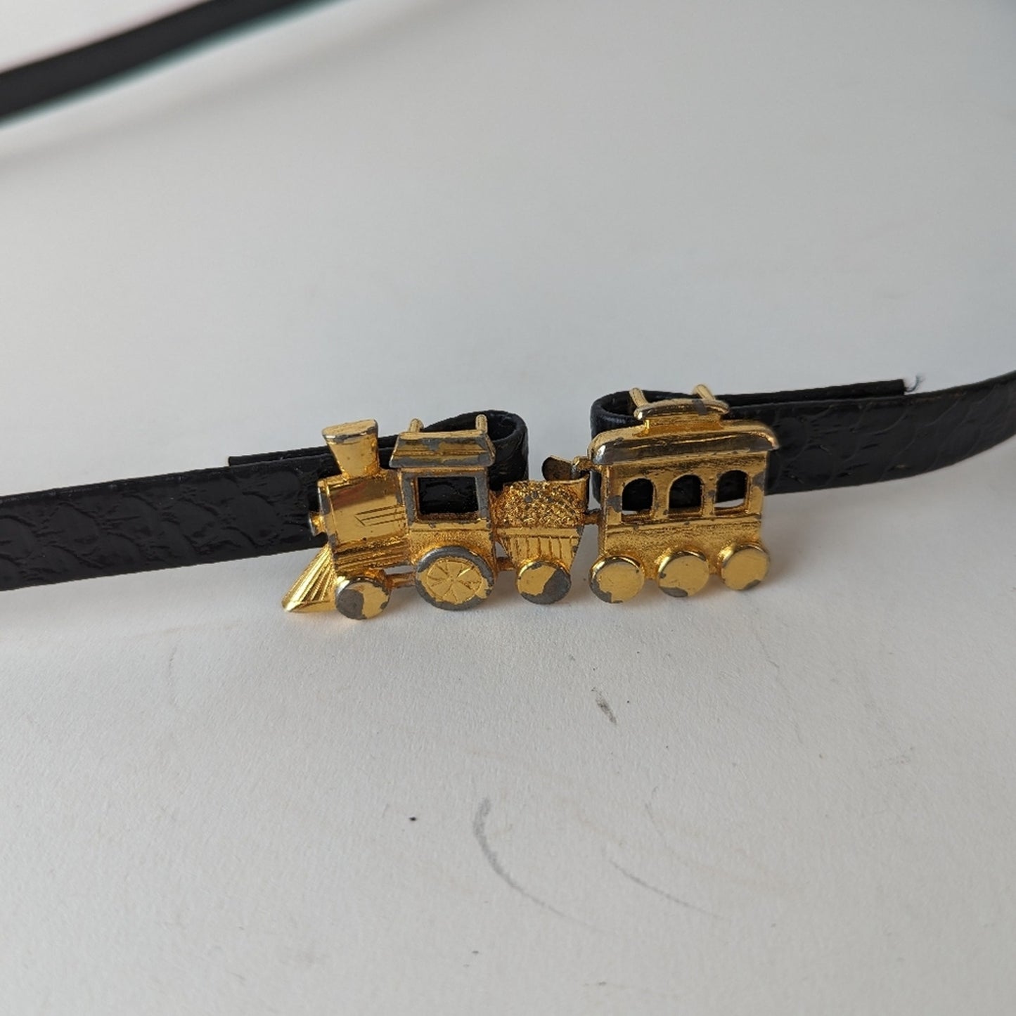 Vintage Train Buckle Belt / Small