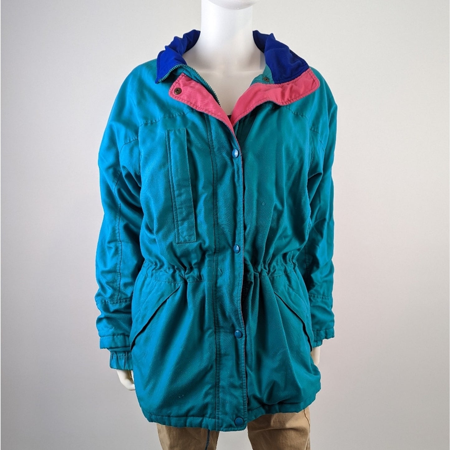 Vintage 90s Sports Wear Color-Blocked Pastel Ski / Bomber / Track Jacket
