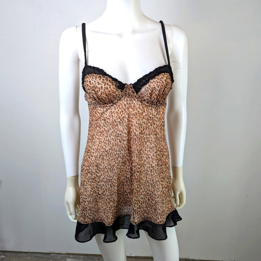 Leopard Print Babydoll Nightie S