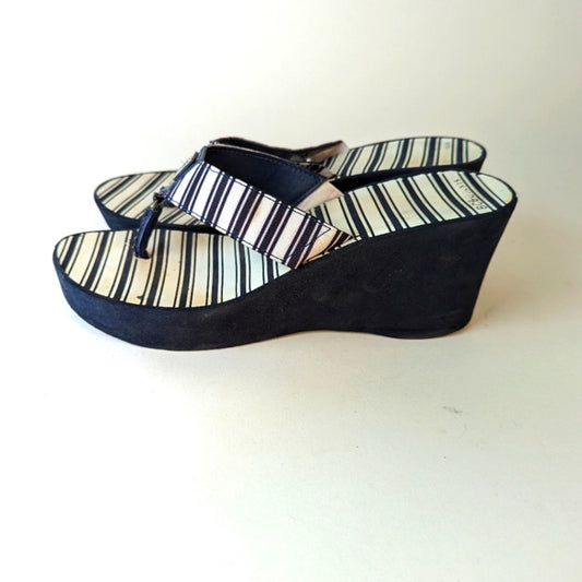 BCBG Paris Sager Wedge Flip Flops - 9