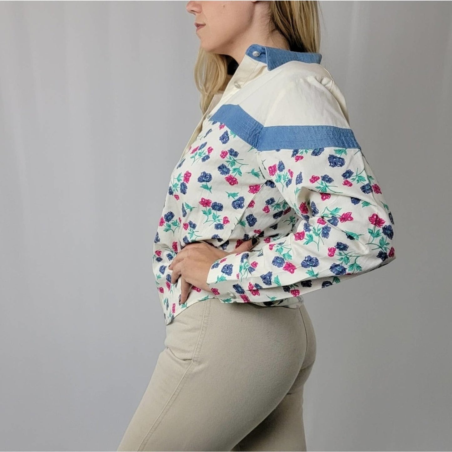 Vintage 90s Western Muted Multicolor Long Sleeve - S,L,XL