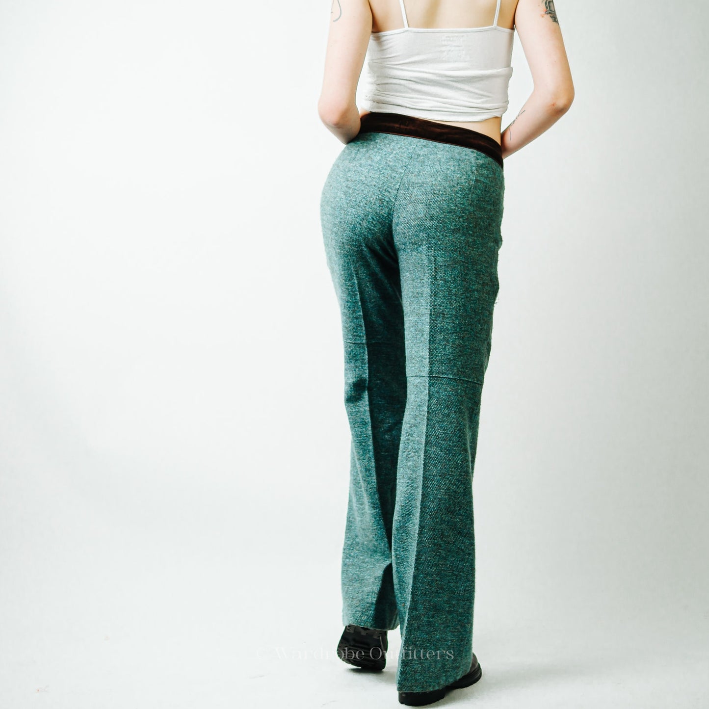 Nanette Lepore Green Tweed Wool Pants / 8