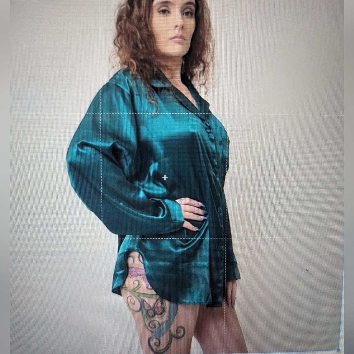 Vintage Victoria's Secret Silky Hunter Green Sleep Shirt - Large