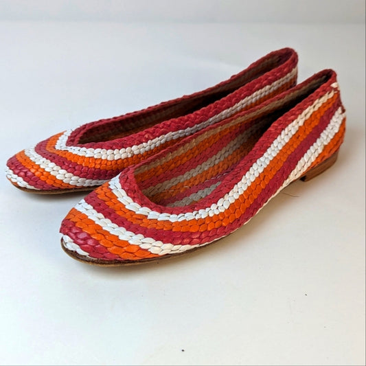 Kate Spade Woven Leather Ballet Flats / 7.5