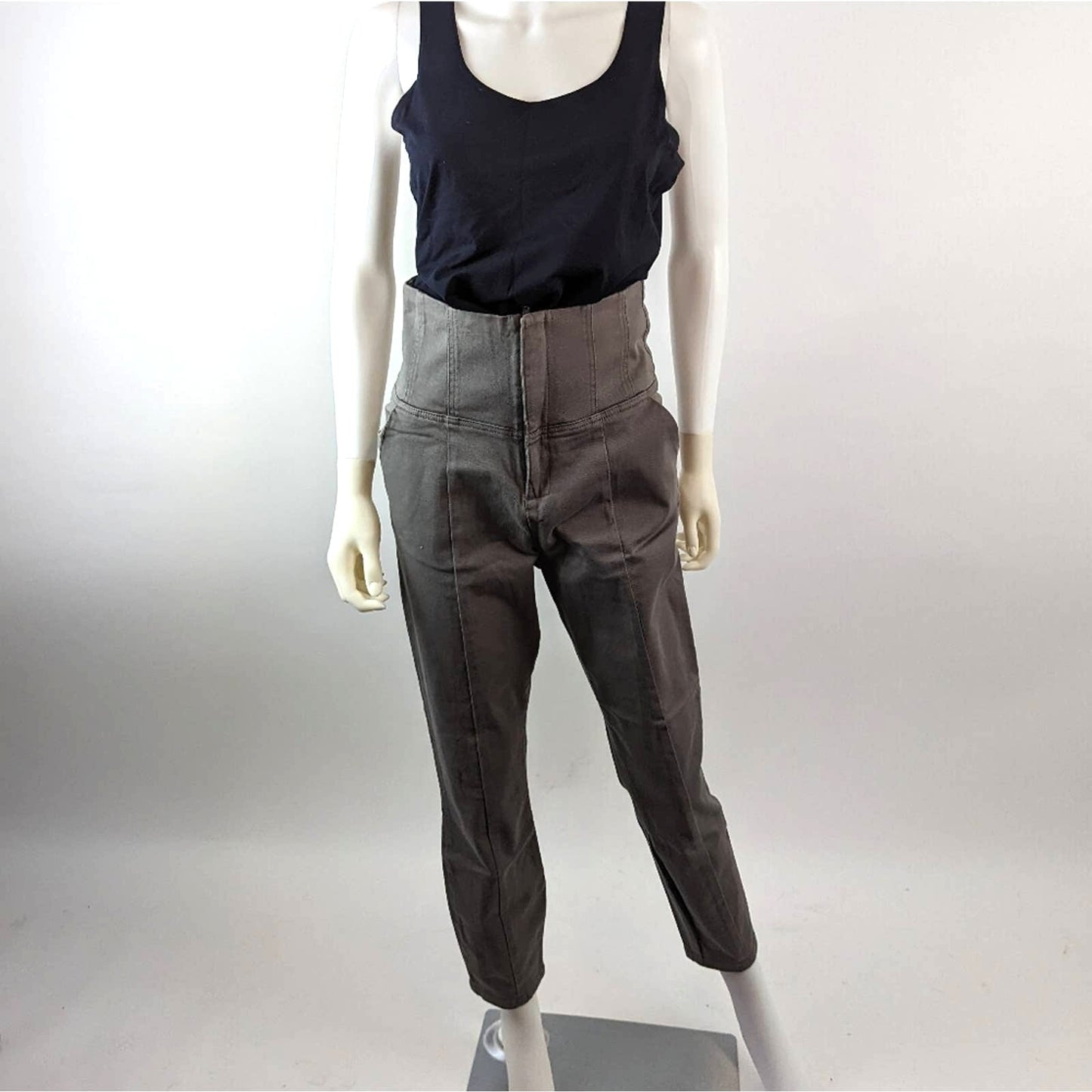 ASOS Grey High Waisted Cropped Pants 6